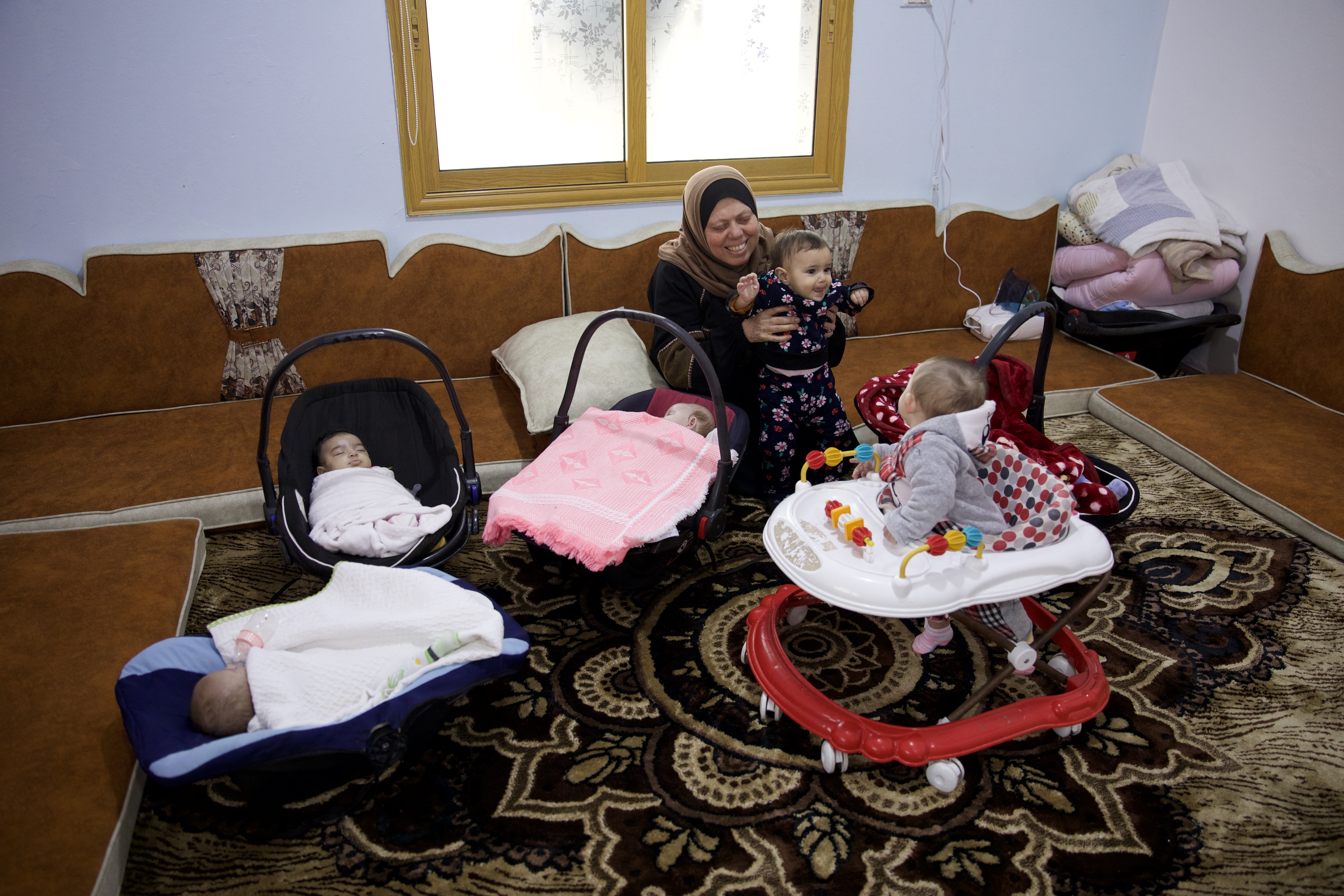 Some of the babies and young children being cared for at Child Houses. As many as six newborns a month are abandoned in northwestern Syria, said Faisal Hamoud