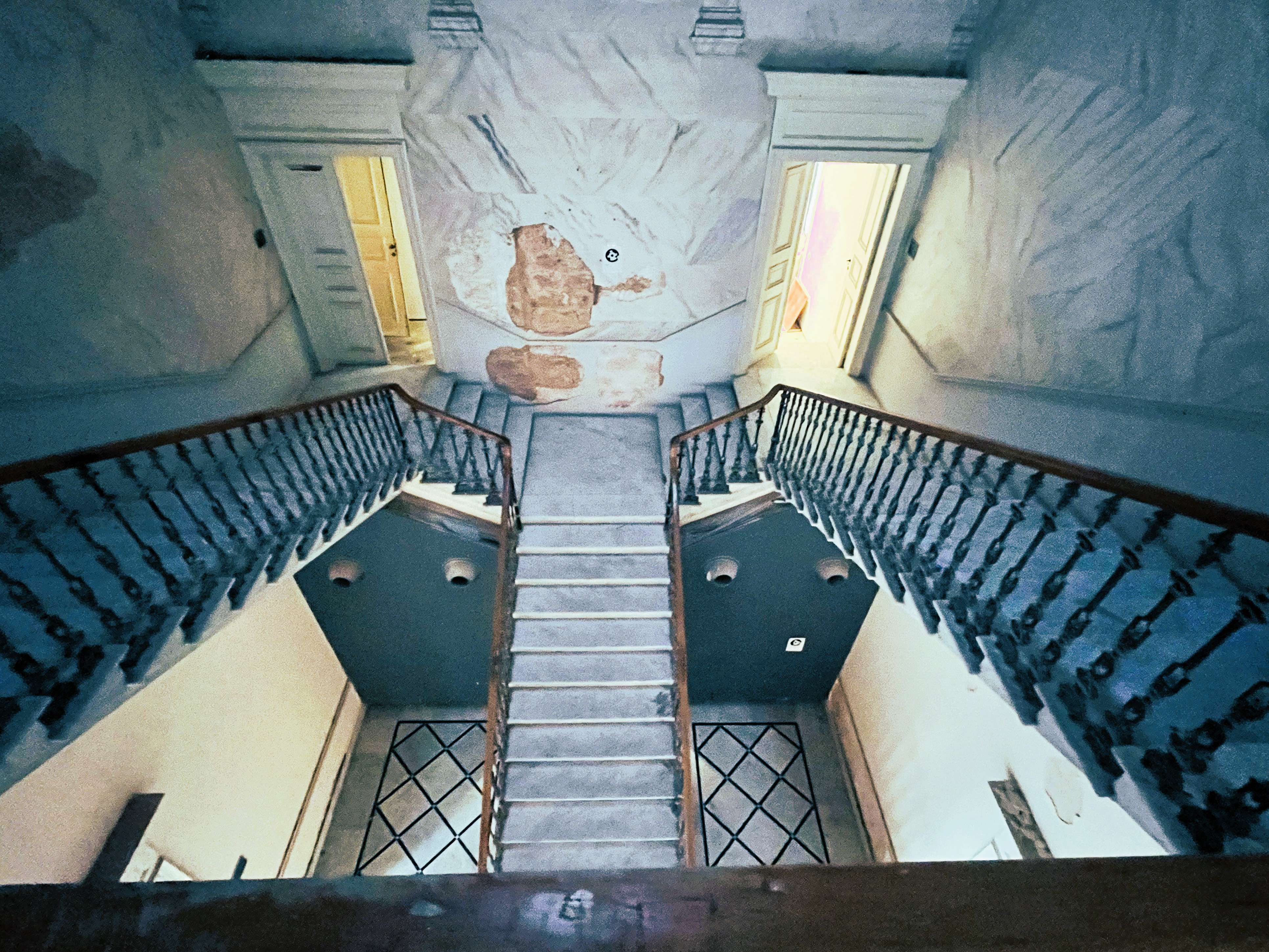 The inner staircase of the villa