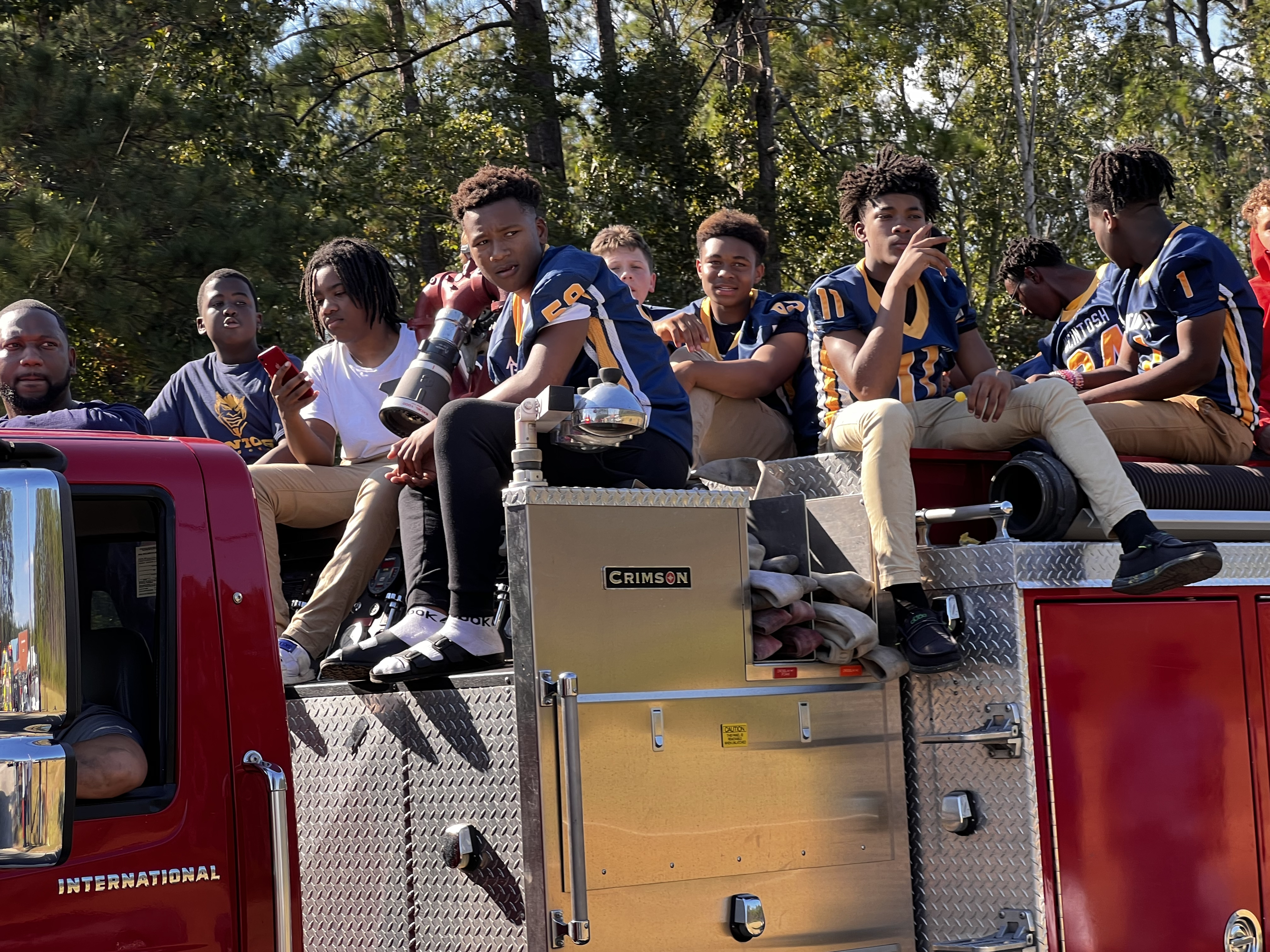 Pupils at the homecoming parade. Andy Lang and other residents of McIntosh hope their fight will help younger generations have a better future