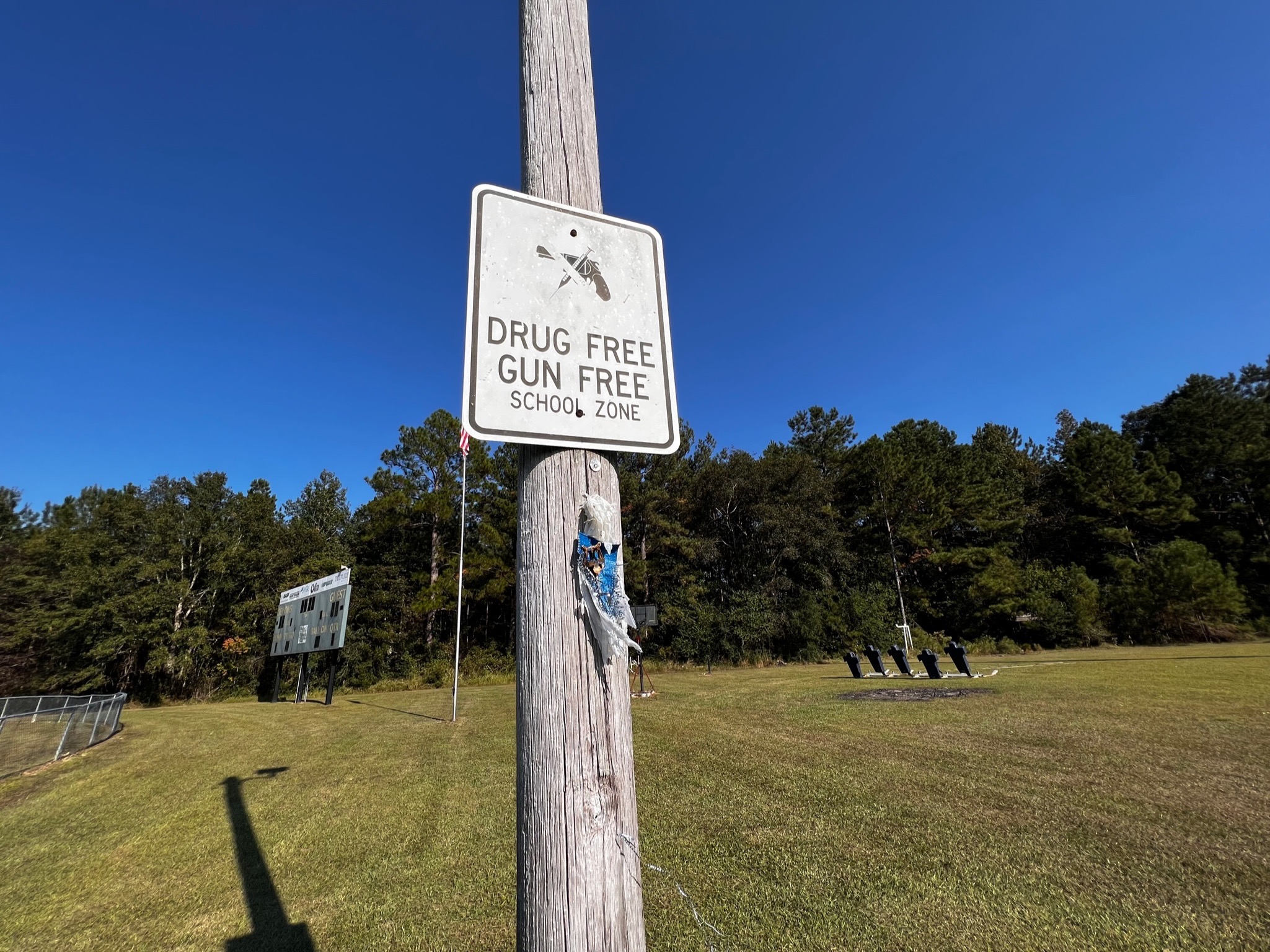 A sign at McIntosh High School