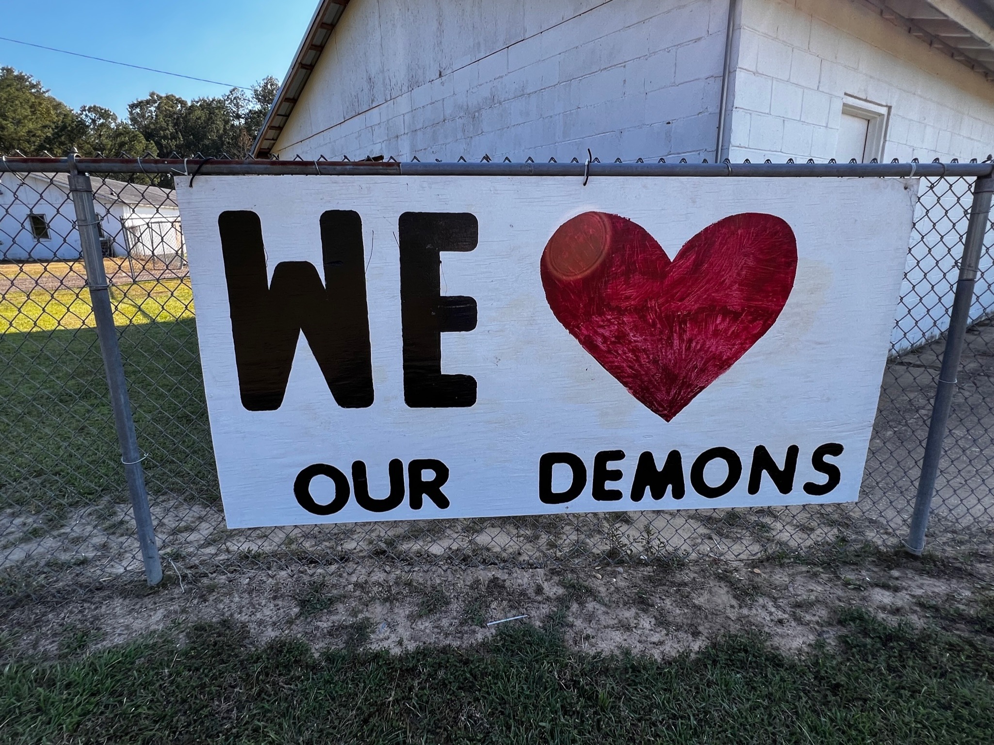 A sign at McIntosh High School