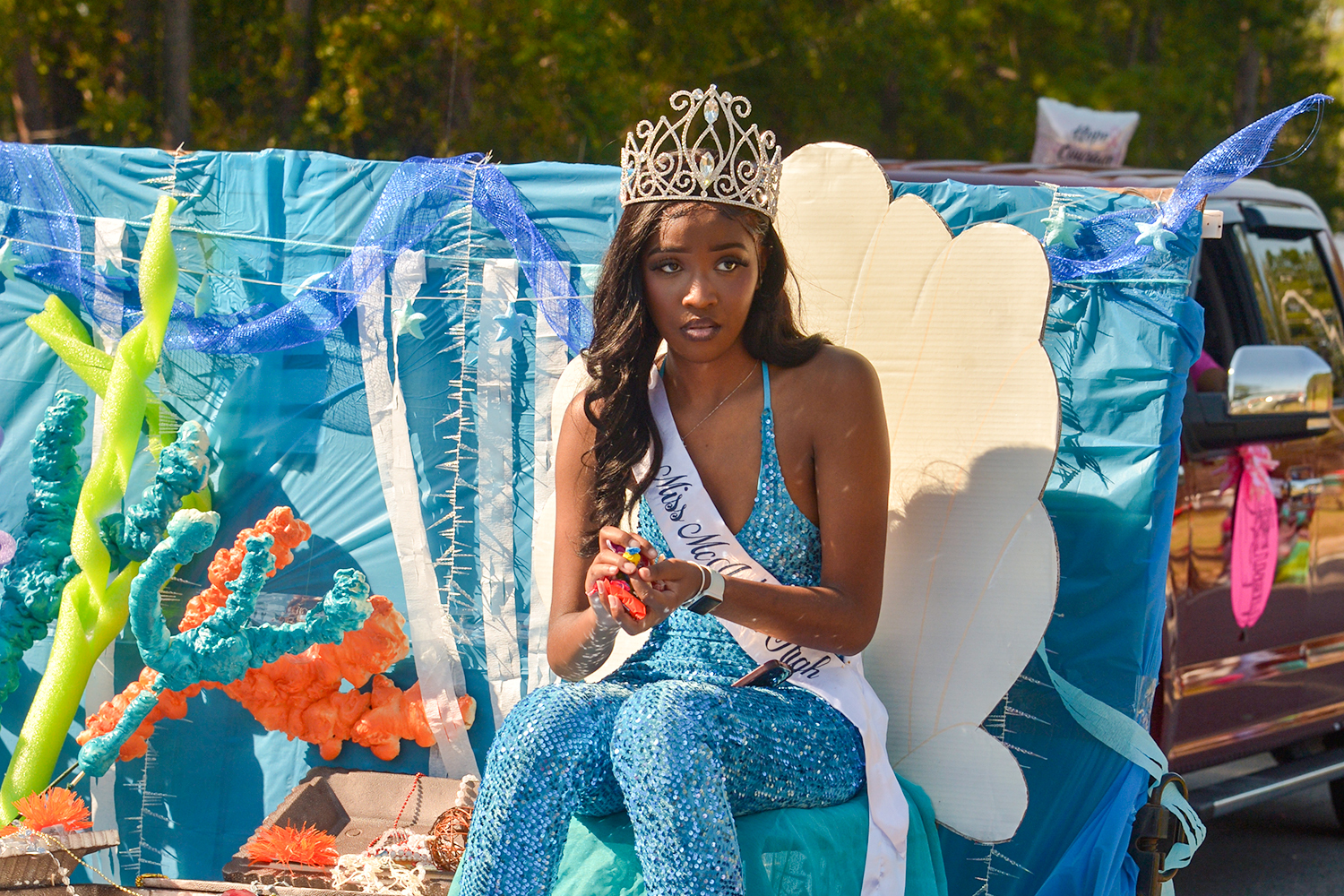 Many of the town's residents attend the annual homecoming parade