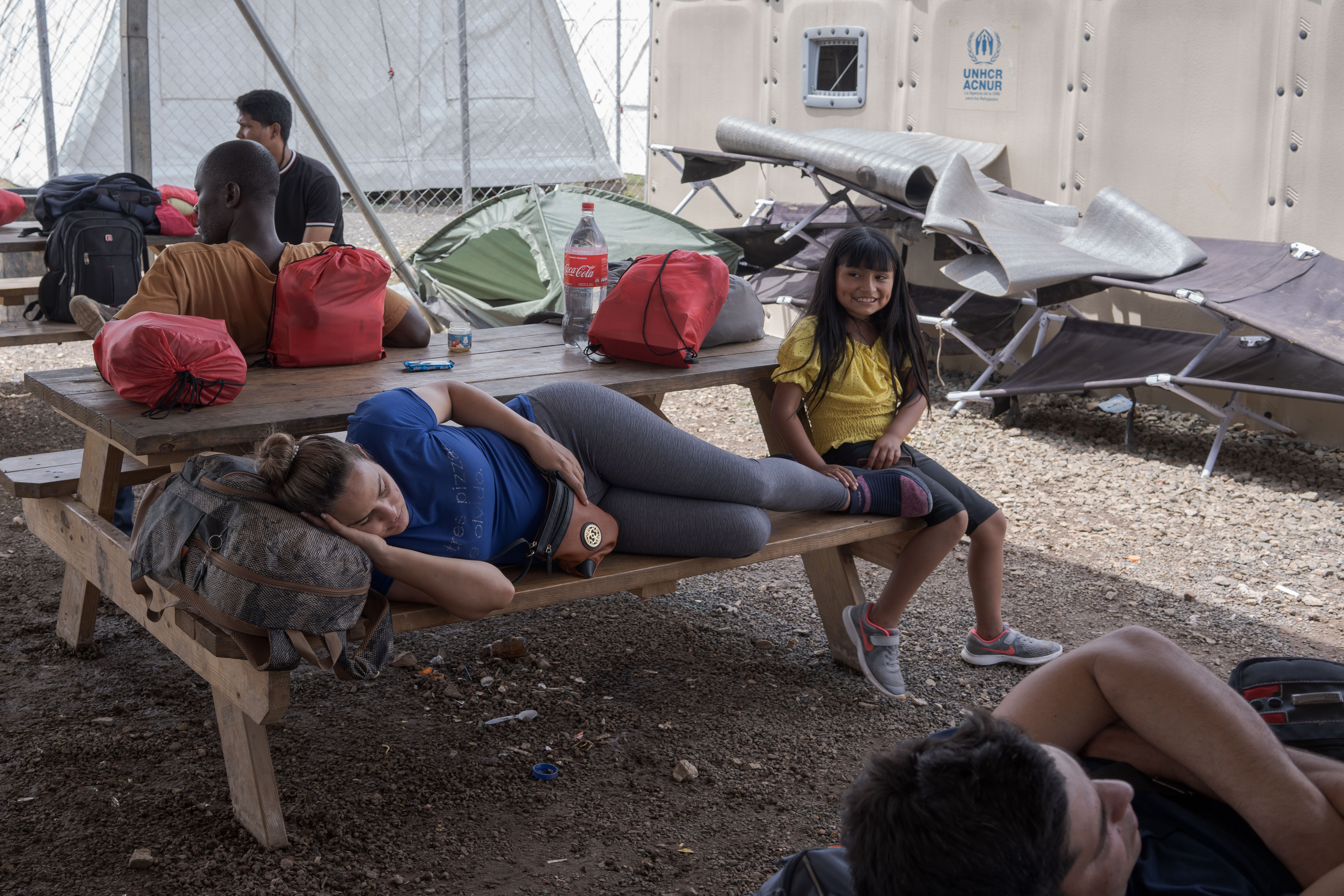 Migrants and asylum seekers rest at the San Vicente camp in Panama after having crossed the Darién Gap