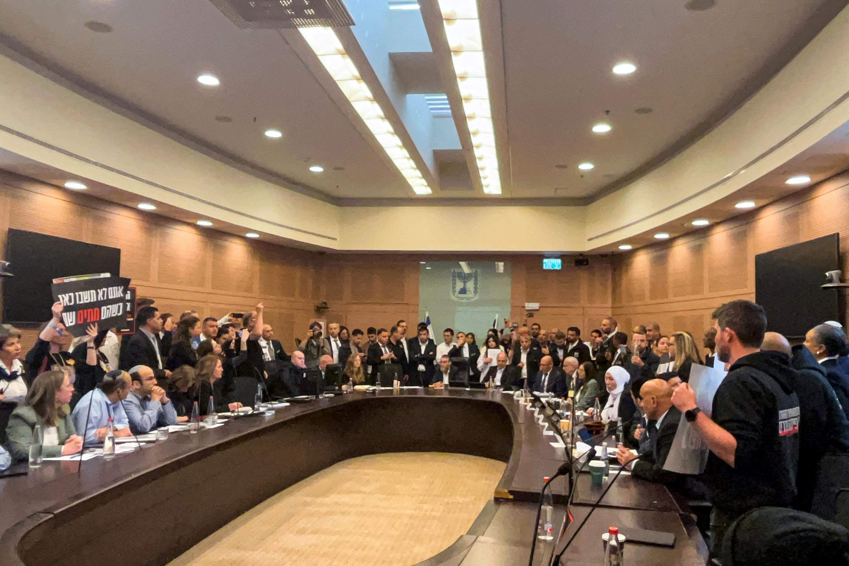 Relatives of Israeli captives protest at parliament
