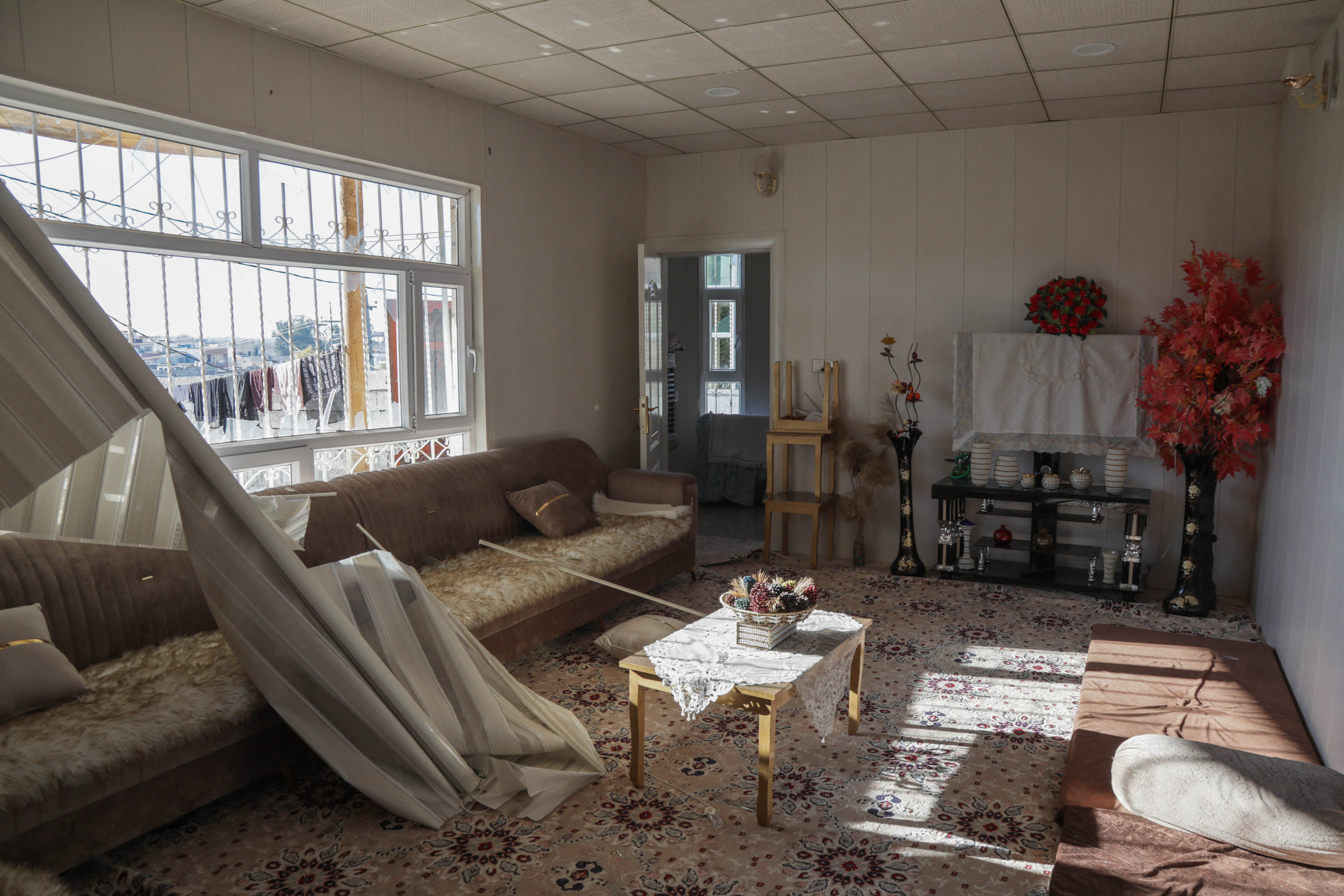 A house damaged in Erbil following a missile attack by Iran, January 16, 2024
