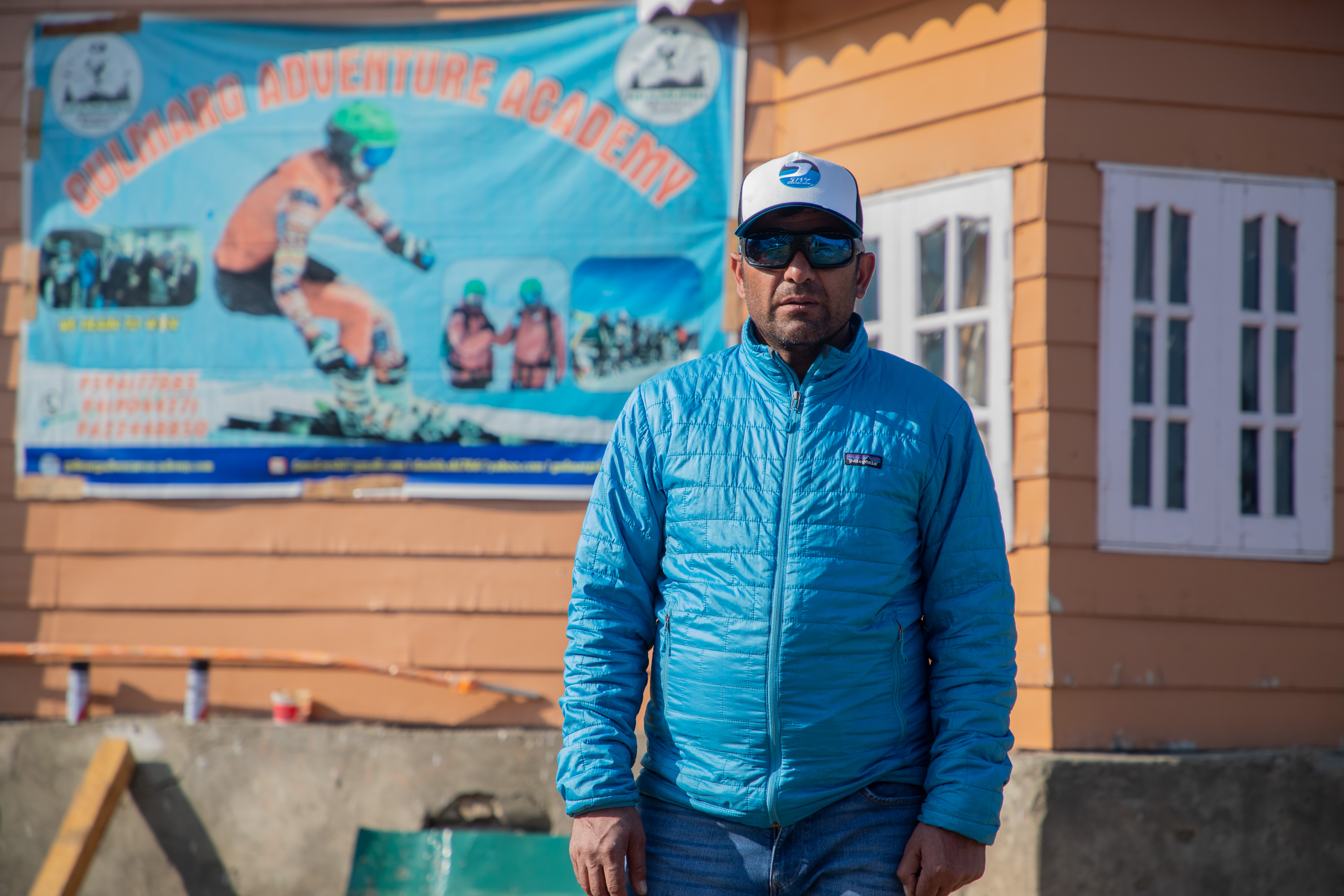 Javad Ahmad outside his shop in Gulmarg
