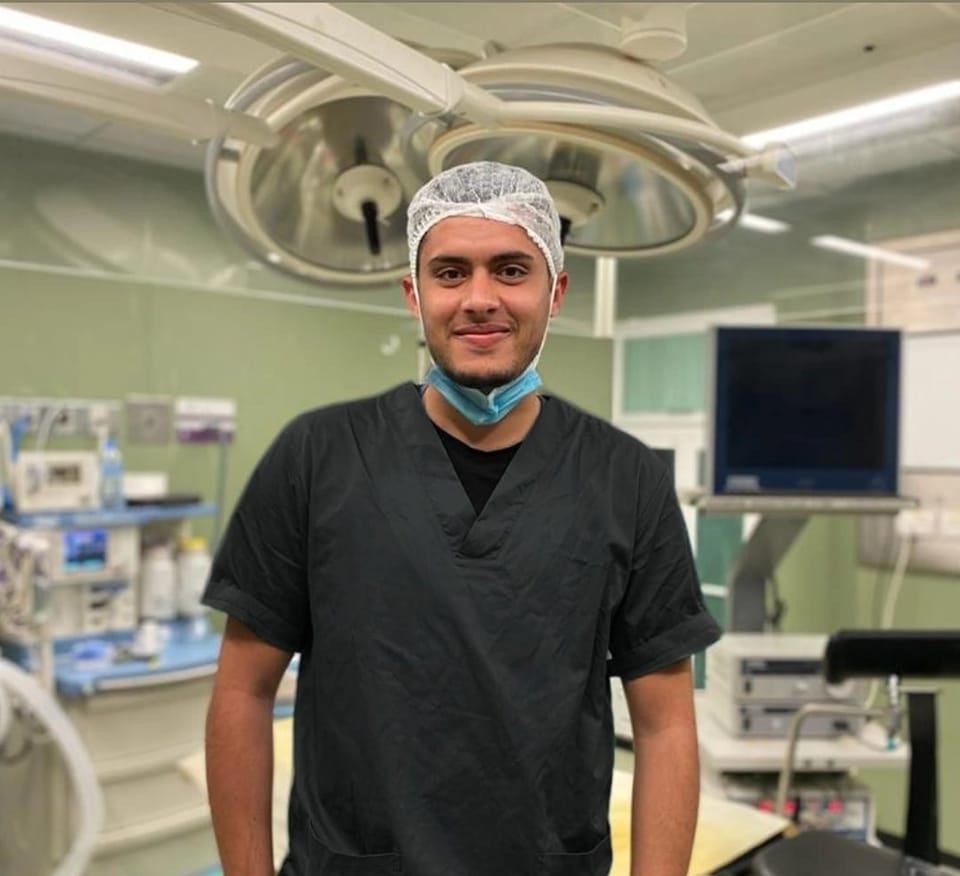 Khalid Abu-Habel at Al Shifaa Hospital in Gaza [Courtesy of Khalid Abu-Habel]