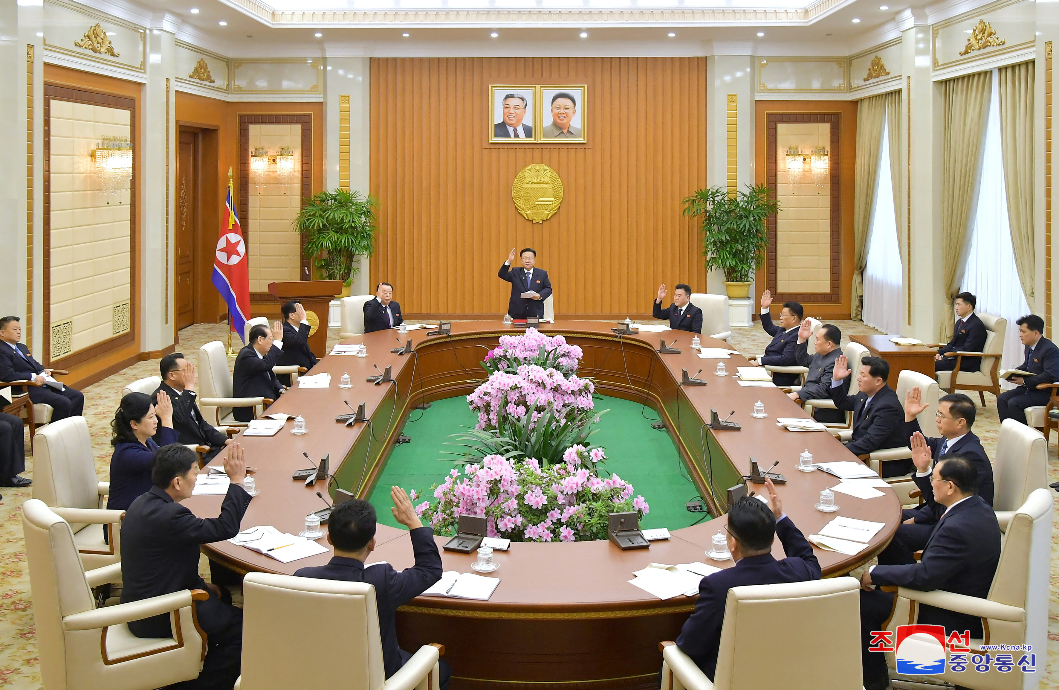 The 30th plenary session of the 14th Standing Committee of North Korea's Supreme People's Assembly is held at Mansudae Hall in Pyongyang, North Korea,