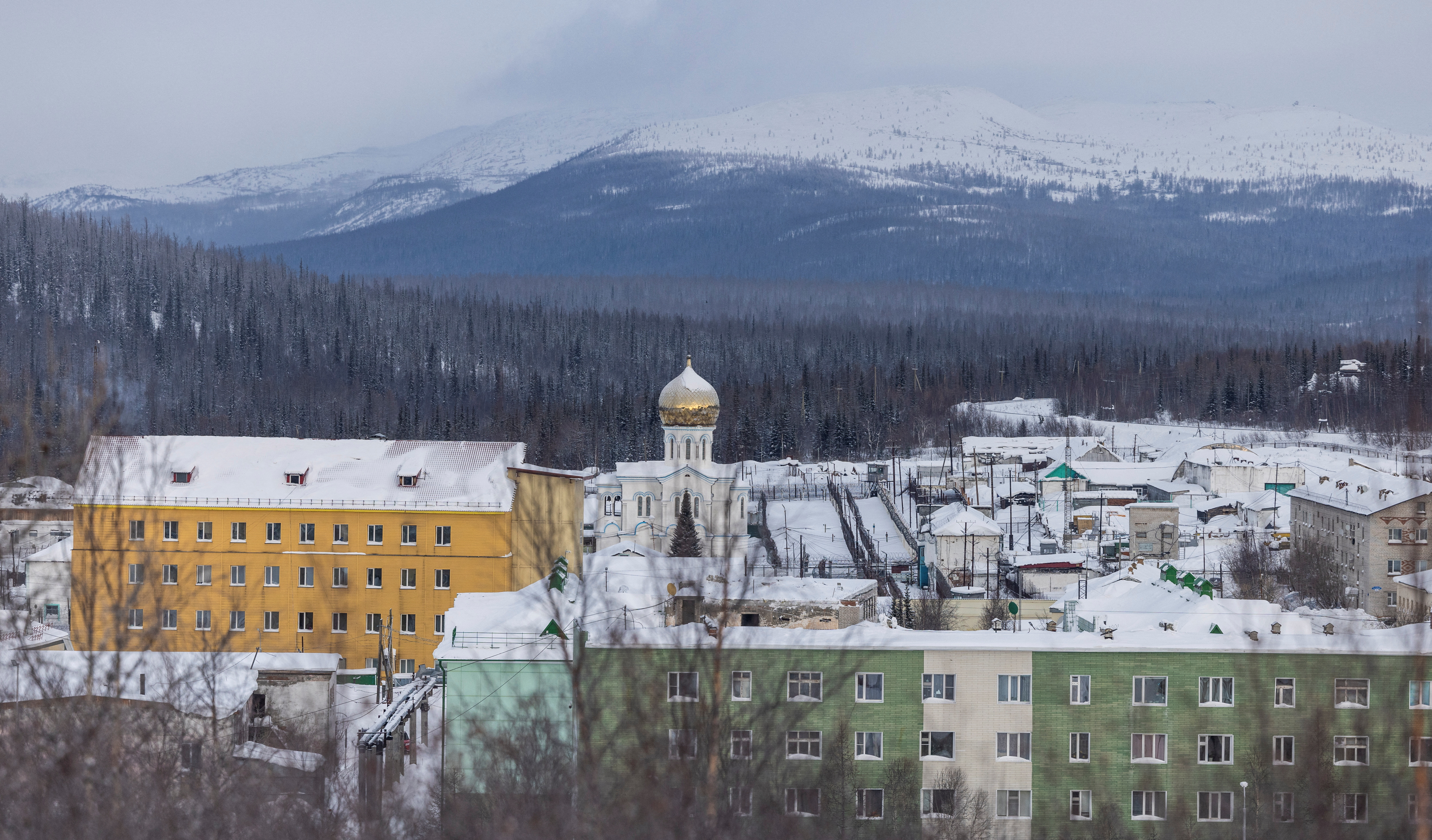 A view shows the territory of the IK-3 penal colony in the settlement of Kharp in the Yamal-Nenets Region, Russia February 20, 2024