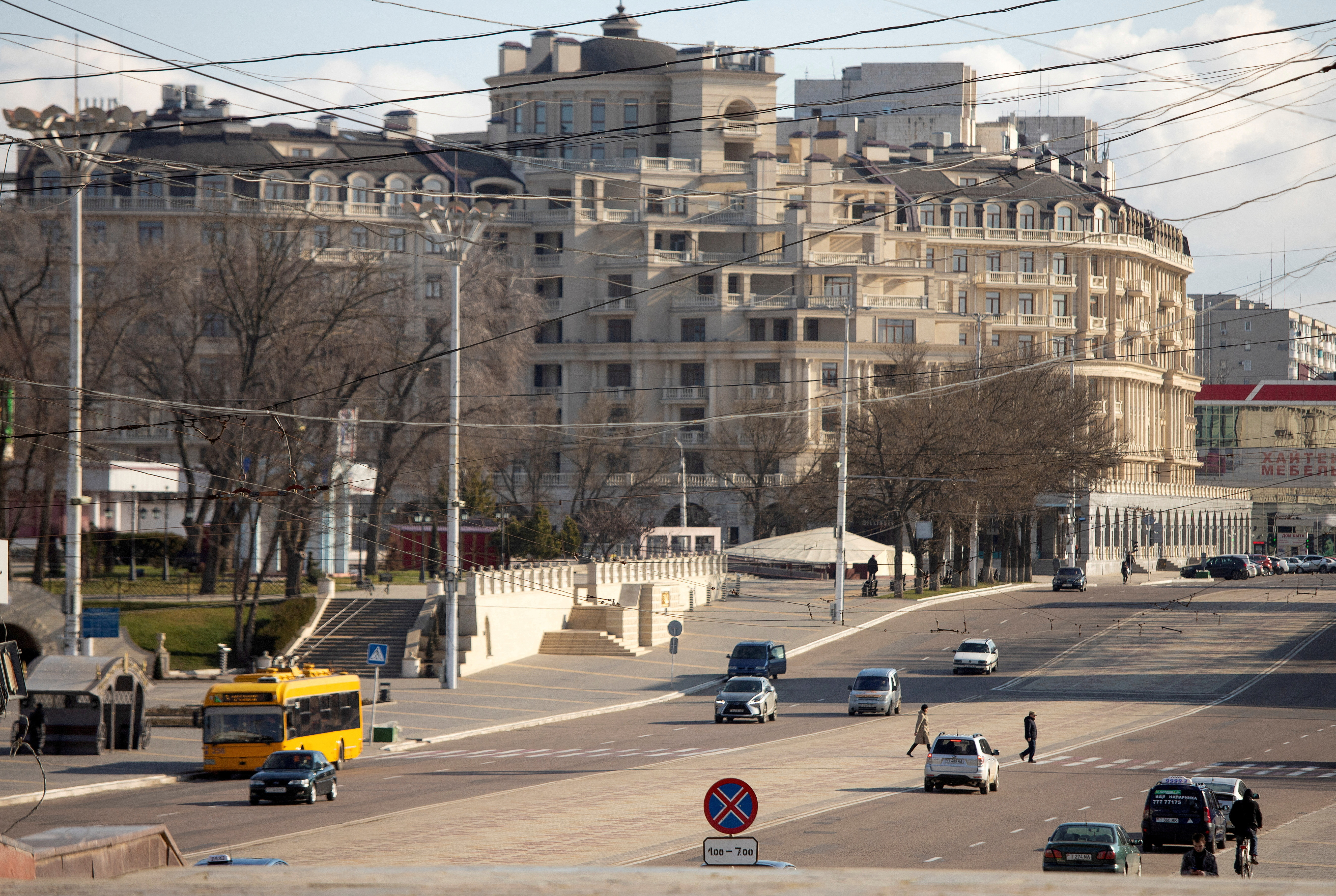 FILE PHOTO: A general view shows the city on the Defender of the Fatherland Day in Tiraspol, Moldova's breakaway region of Transdniestria, February 23, 2023. REUTERS/Vladislav Bachev/File Photo