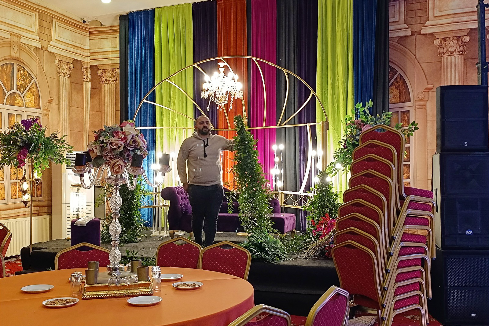 Preparing the Sato Saloon for a wedding celebration
