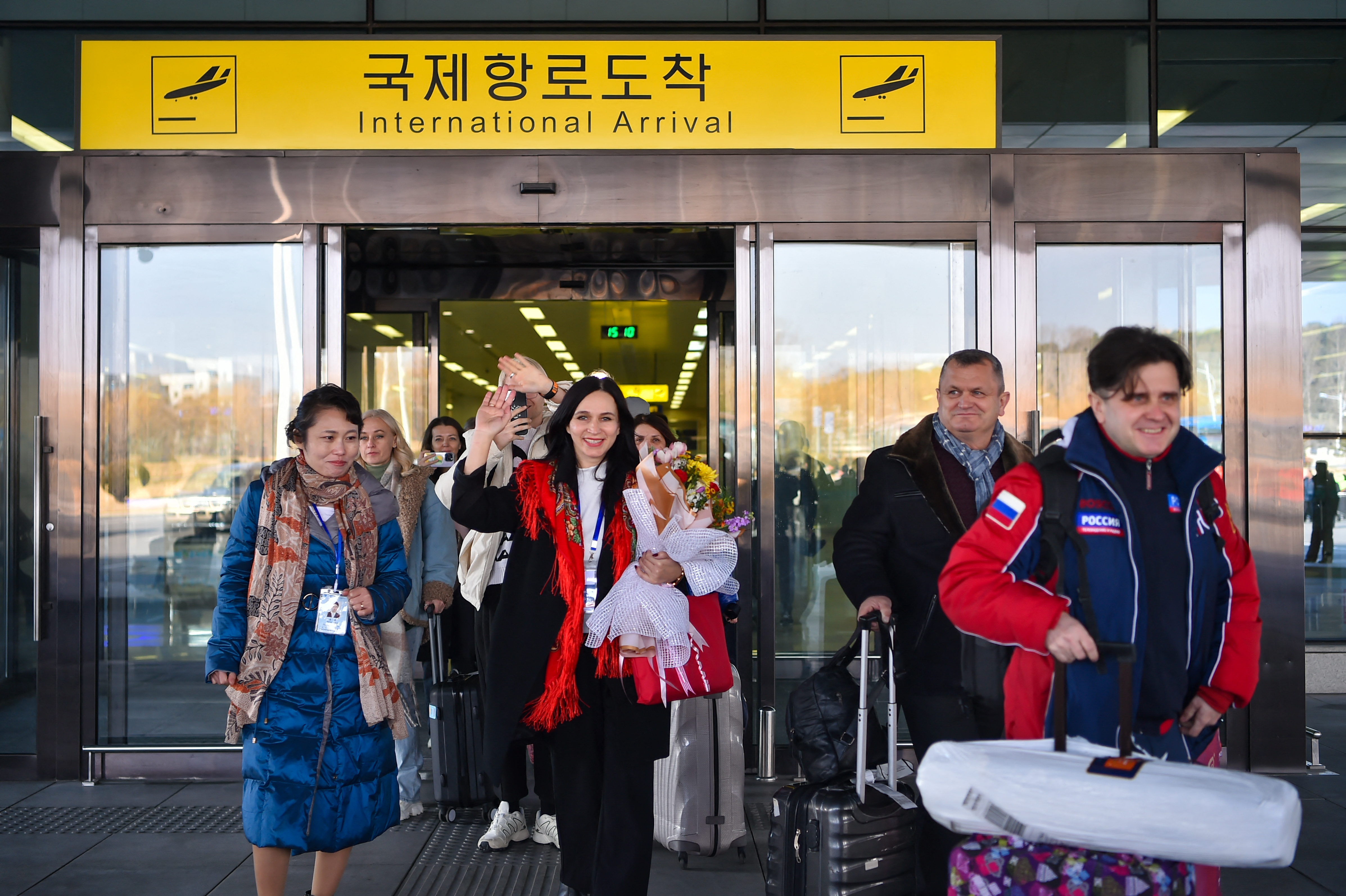 A group of Russian tourists