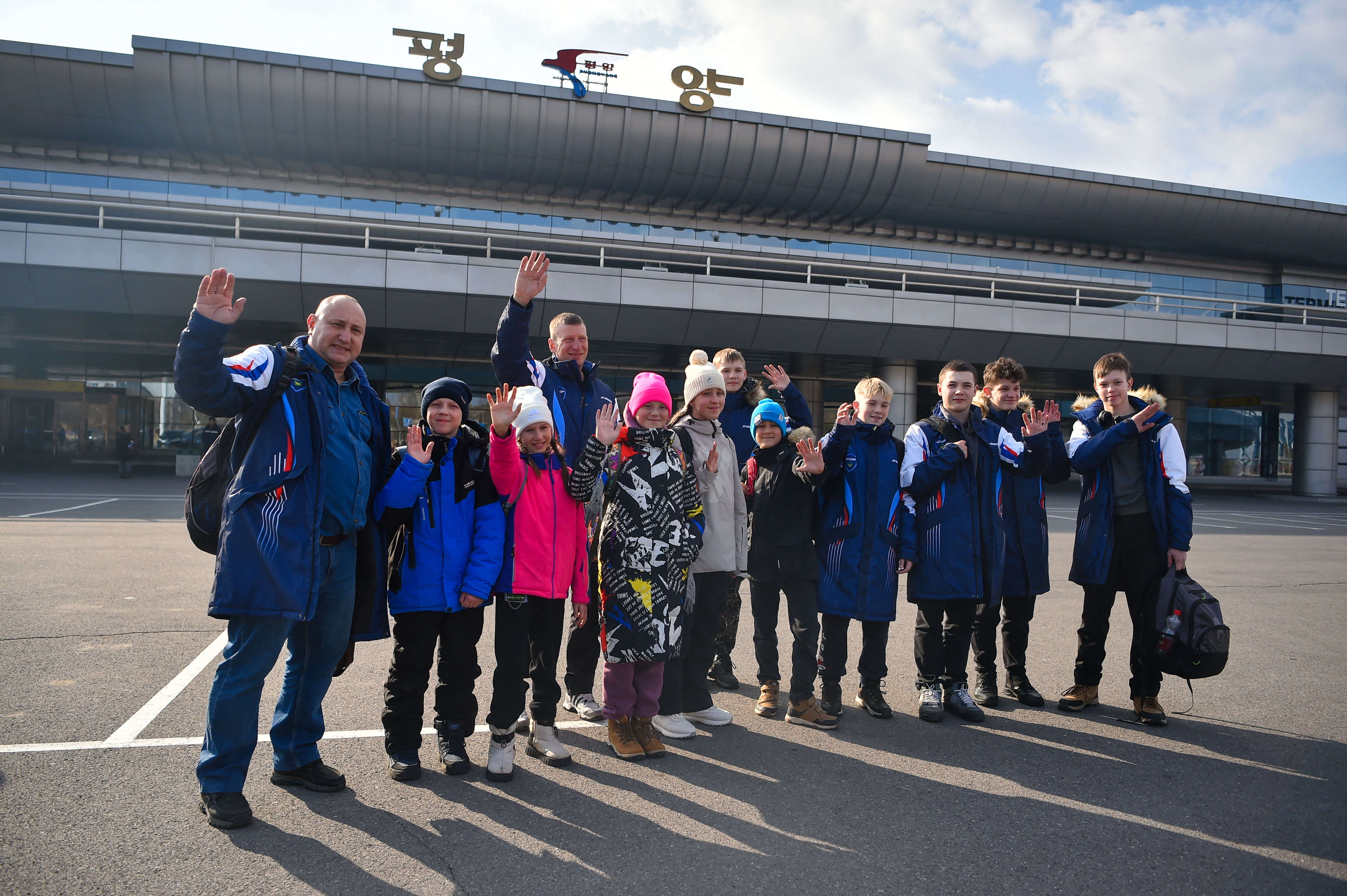 A group of Russian tourists 