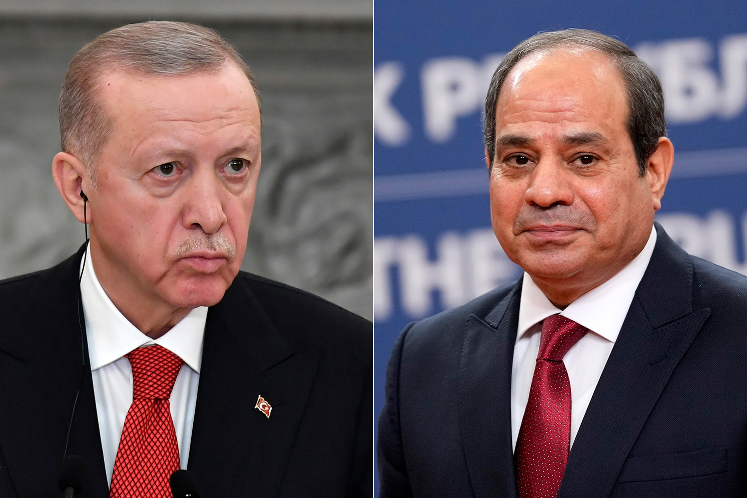 Turkish President Recep Tayyip Erdogan, left, and his Egyptian counterpart, Abdel Fattah el-Sisi