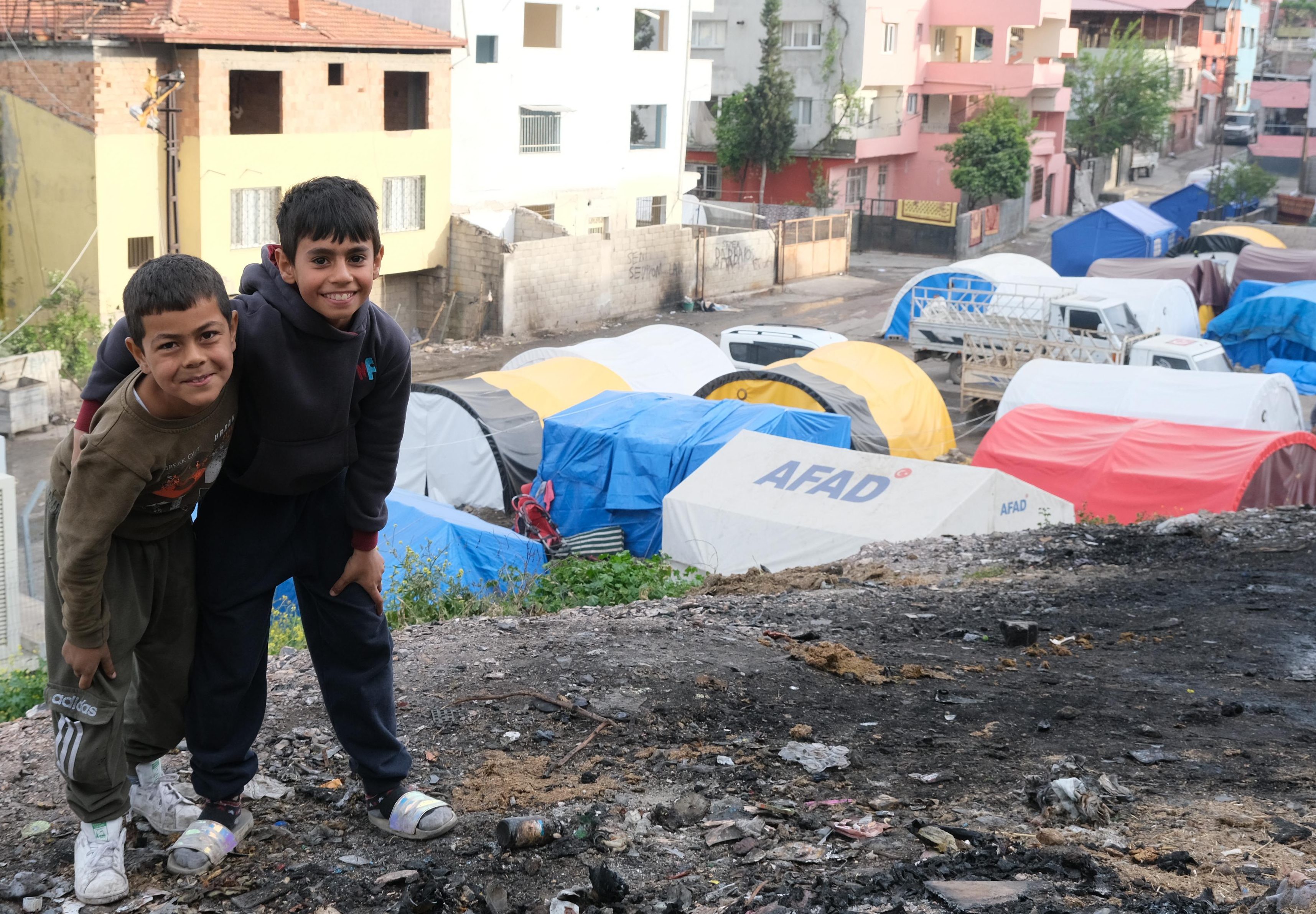 ‘Roma’ children, like these two Domari boys, face open discrimination from the parents of other children in school