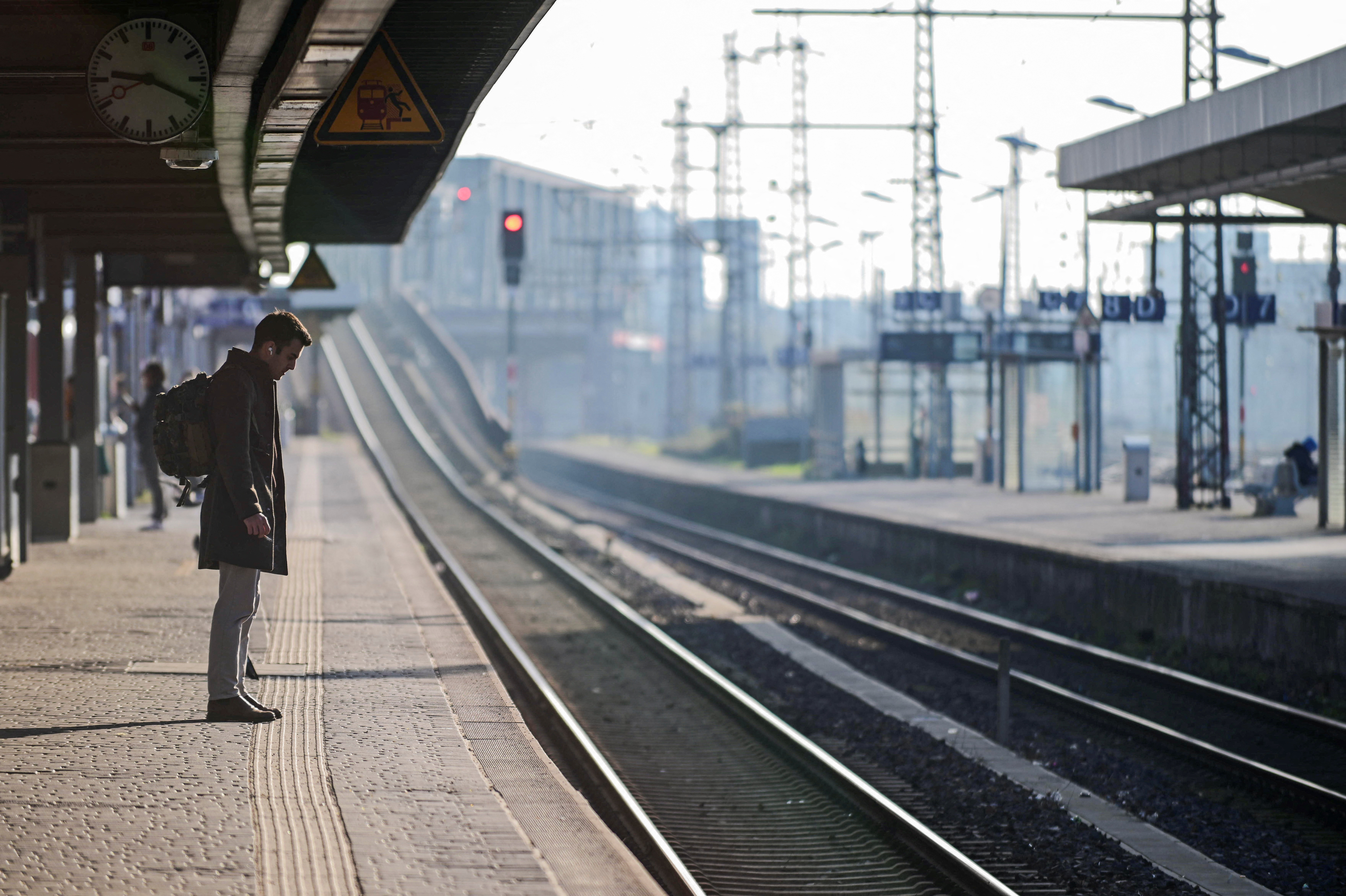 Nationwide strike called by Germany's train drivers union GDL over wage increases, in Cologne