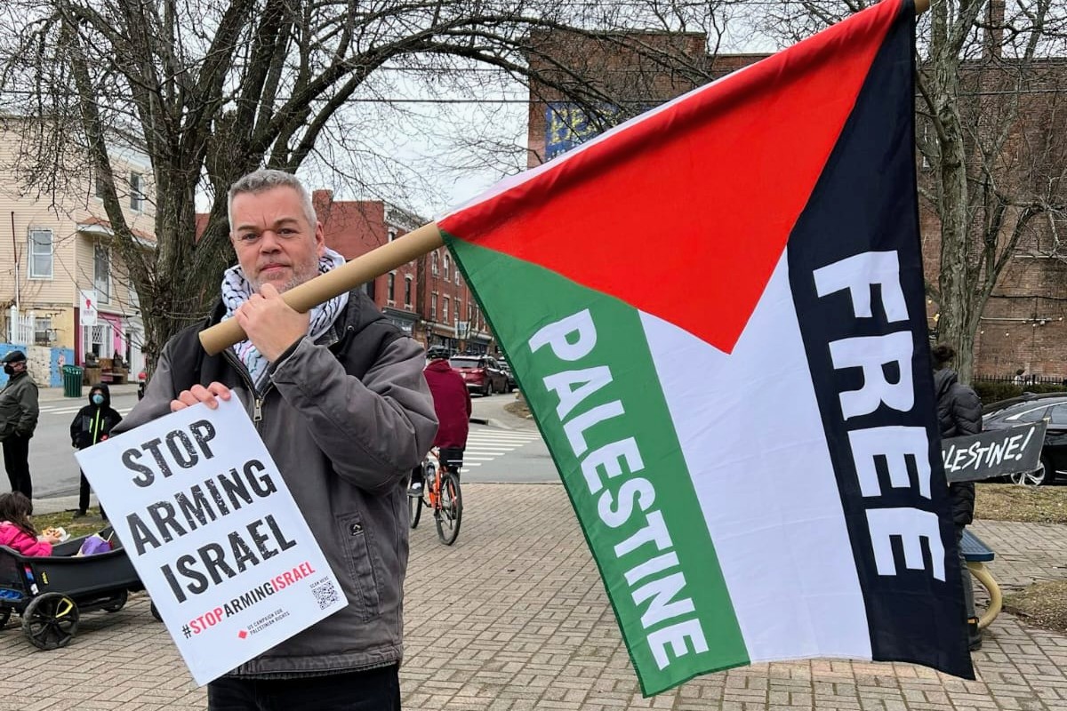 John Francis Mulligan says that after spending his formative years in Northern Ireland during the Troubles, ‘the starvation of Gaza, the blocking of aid – it’s something I really recognise’ [Courtesy of John Mulligan]