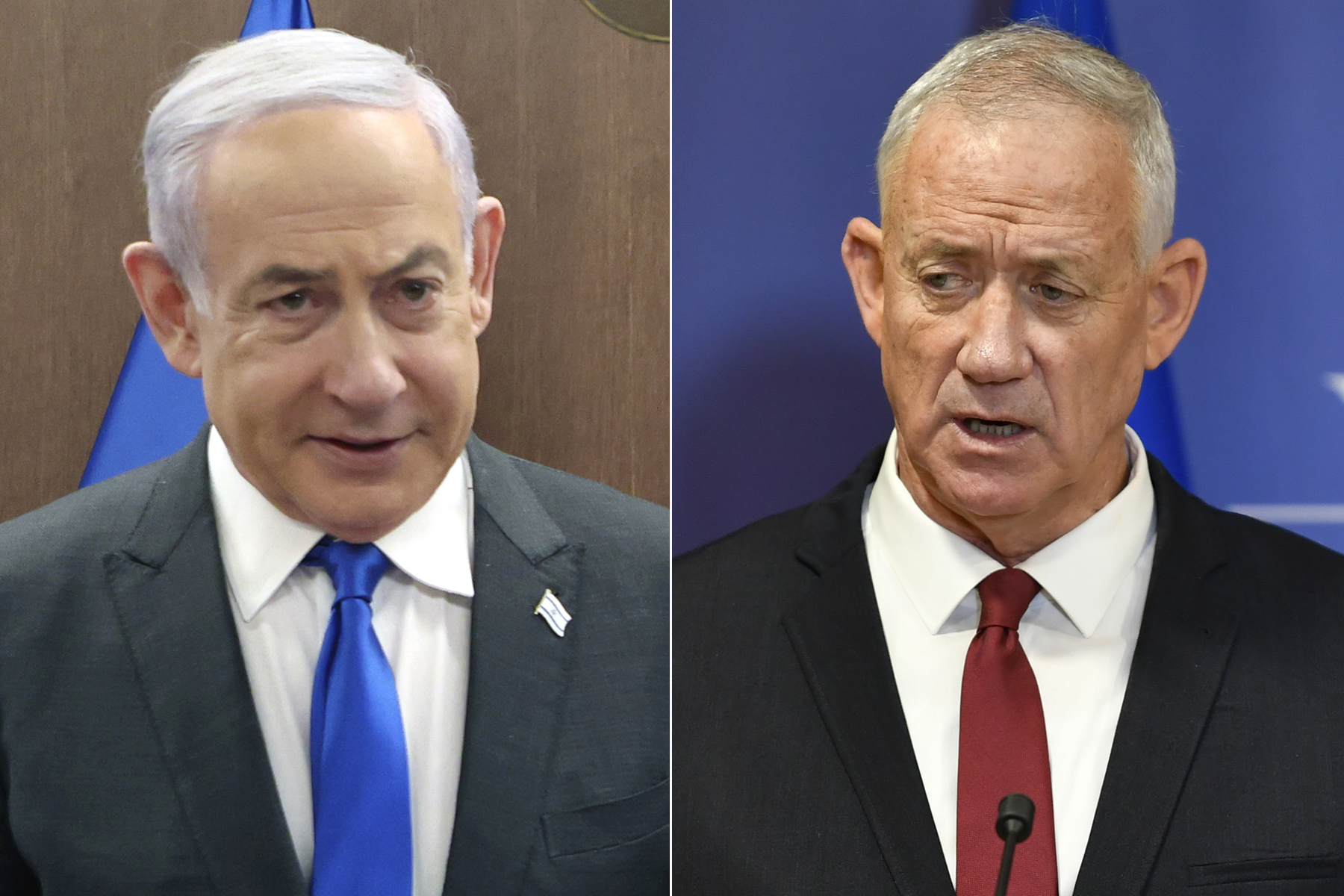 Israeli Prime Minister Benjamin Netanyahu, left, and Benny Gantz [AP Photo]