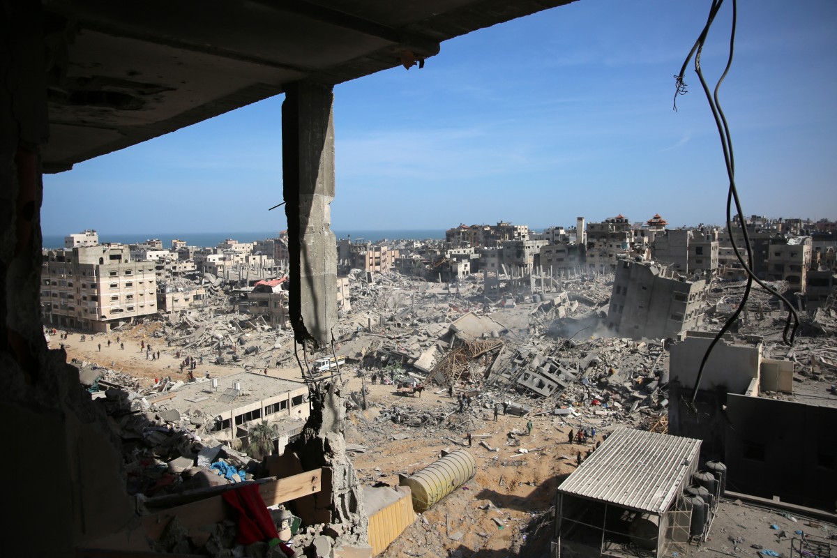 General view of area around al-Shifa Hospital in Gaza City