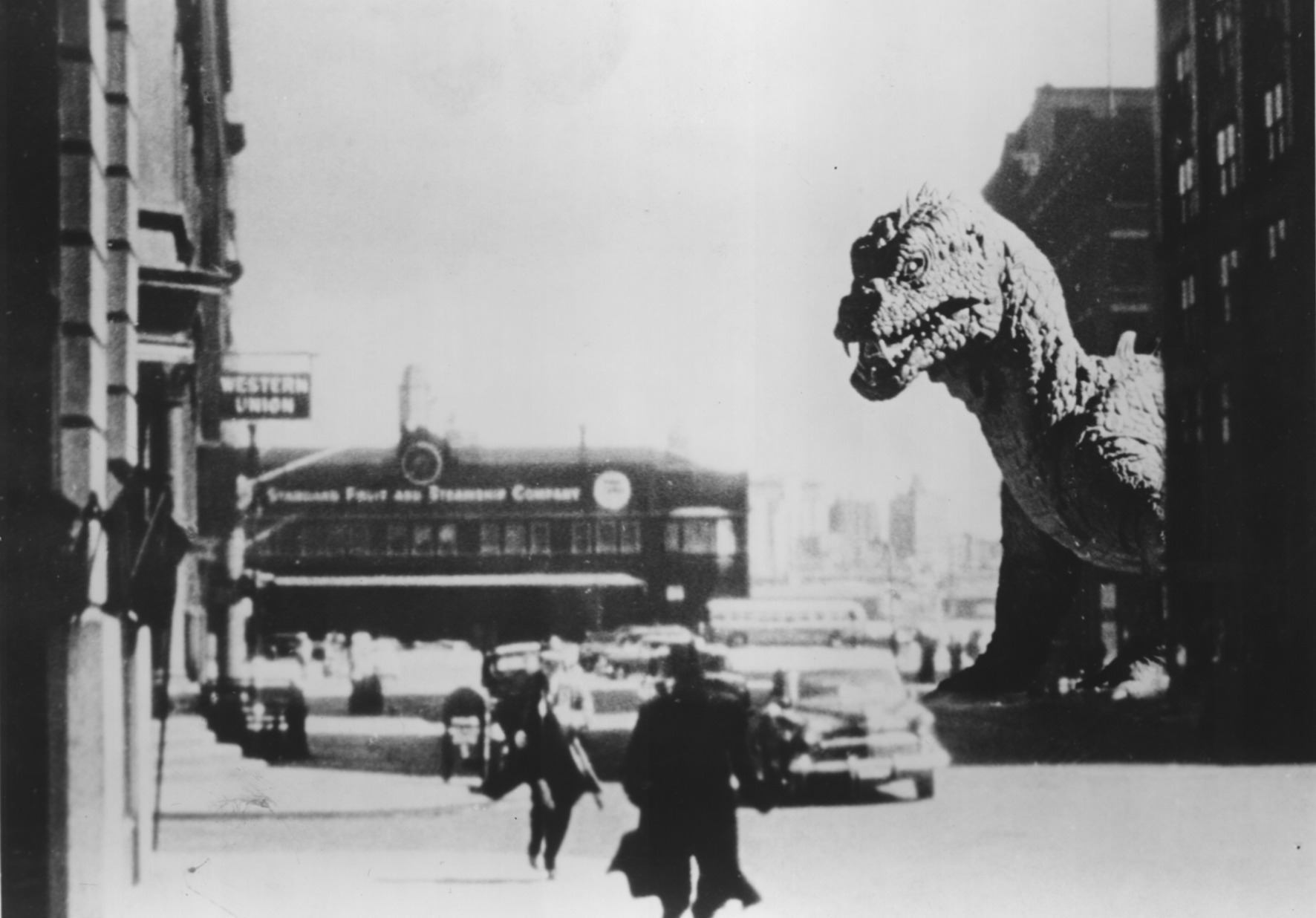 A still from the 1953 film The Beast from 20,000 Fathoms, directed by Eugene Lourie