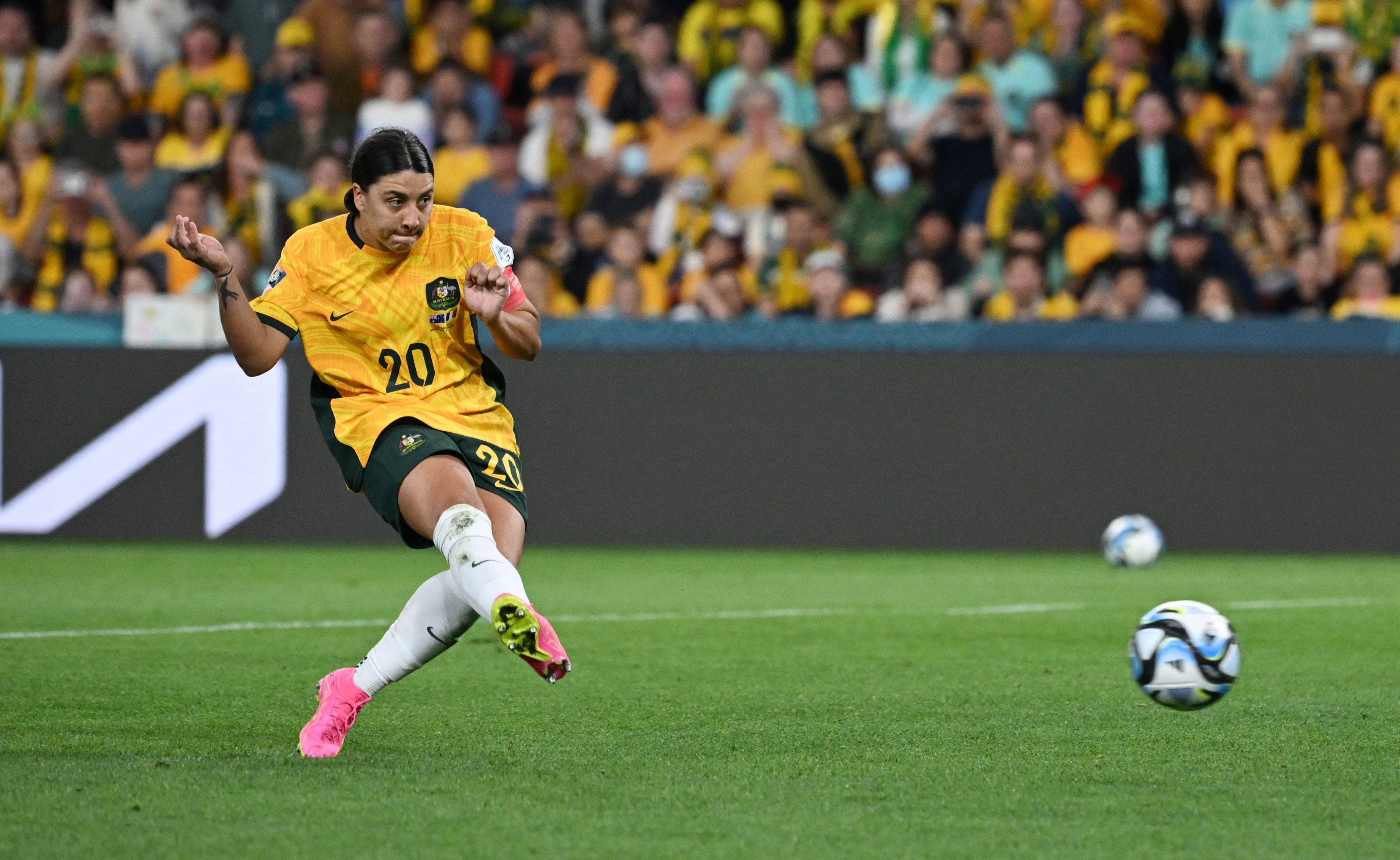 Australia’s Sam Kerr, who is her nation’s record all-time leading goal scorer, plays for Chelsea football club in the United Kingdom