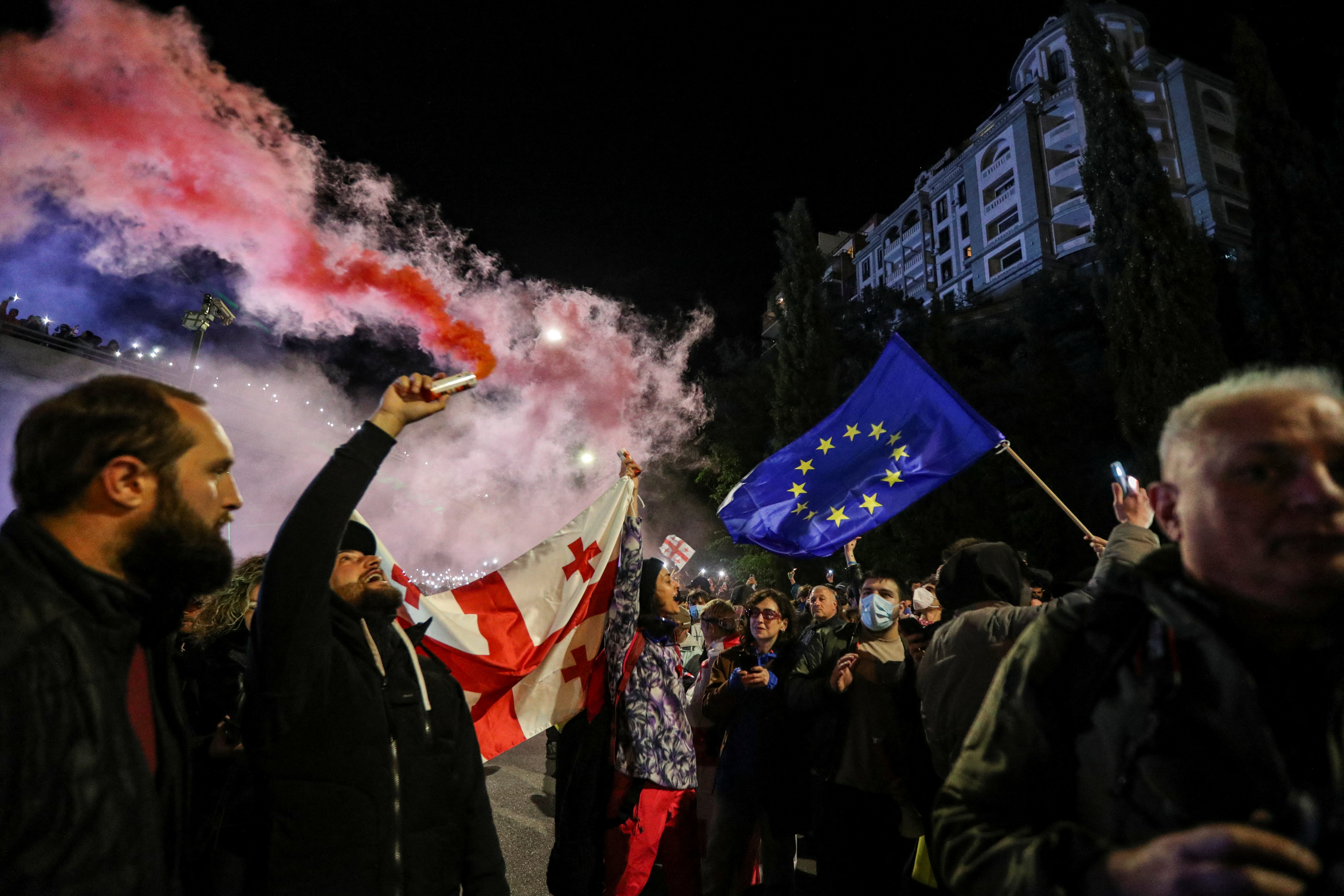 Protesters in Georgia