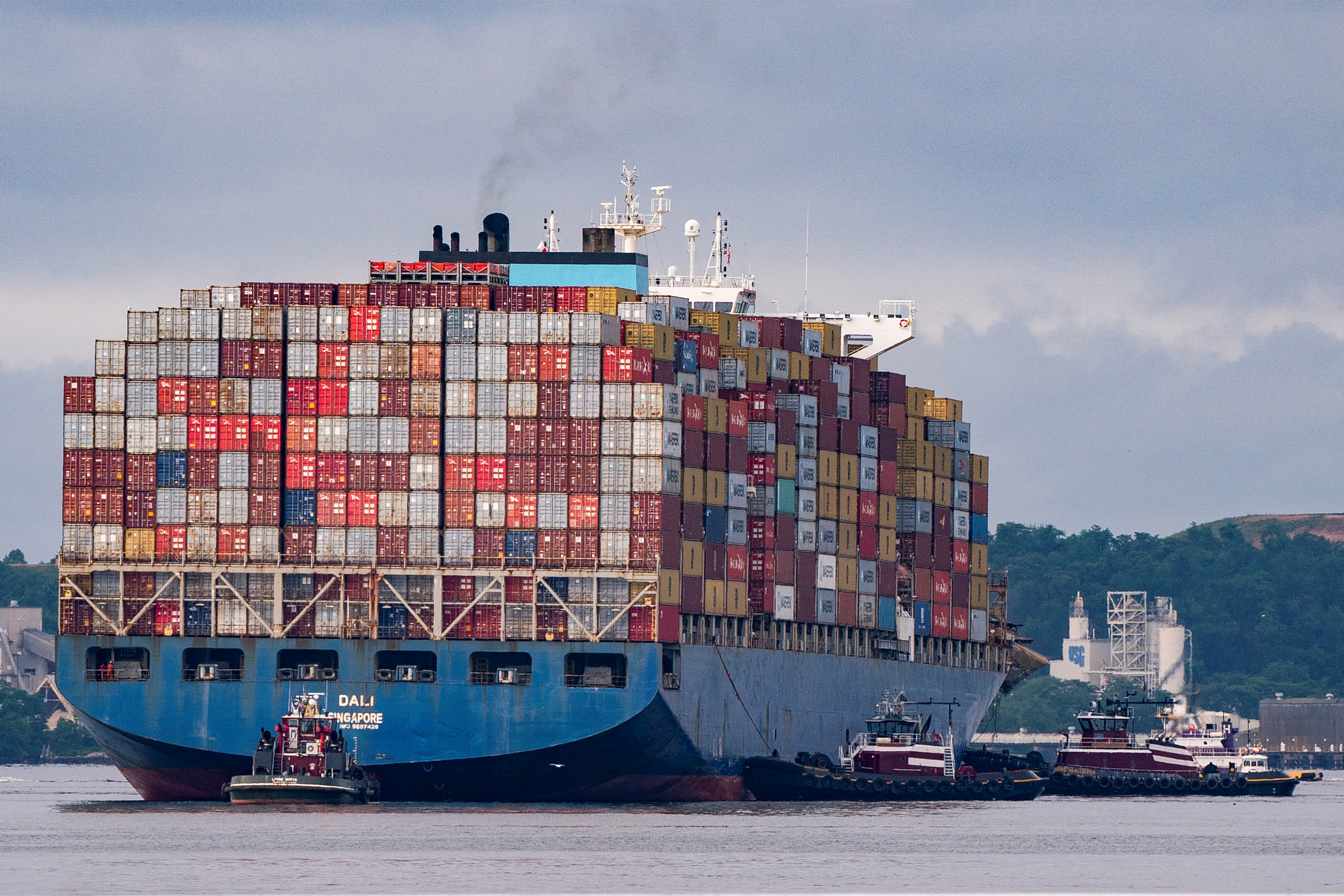 The Dali ship is towed to port in Baltimore