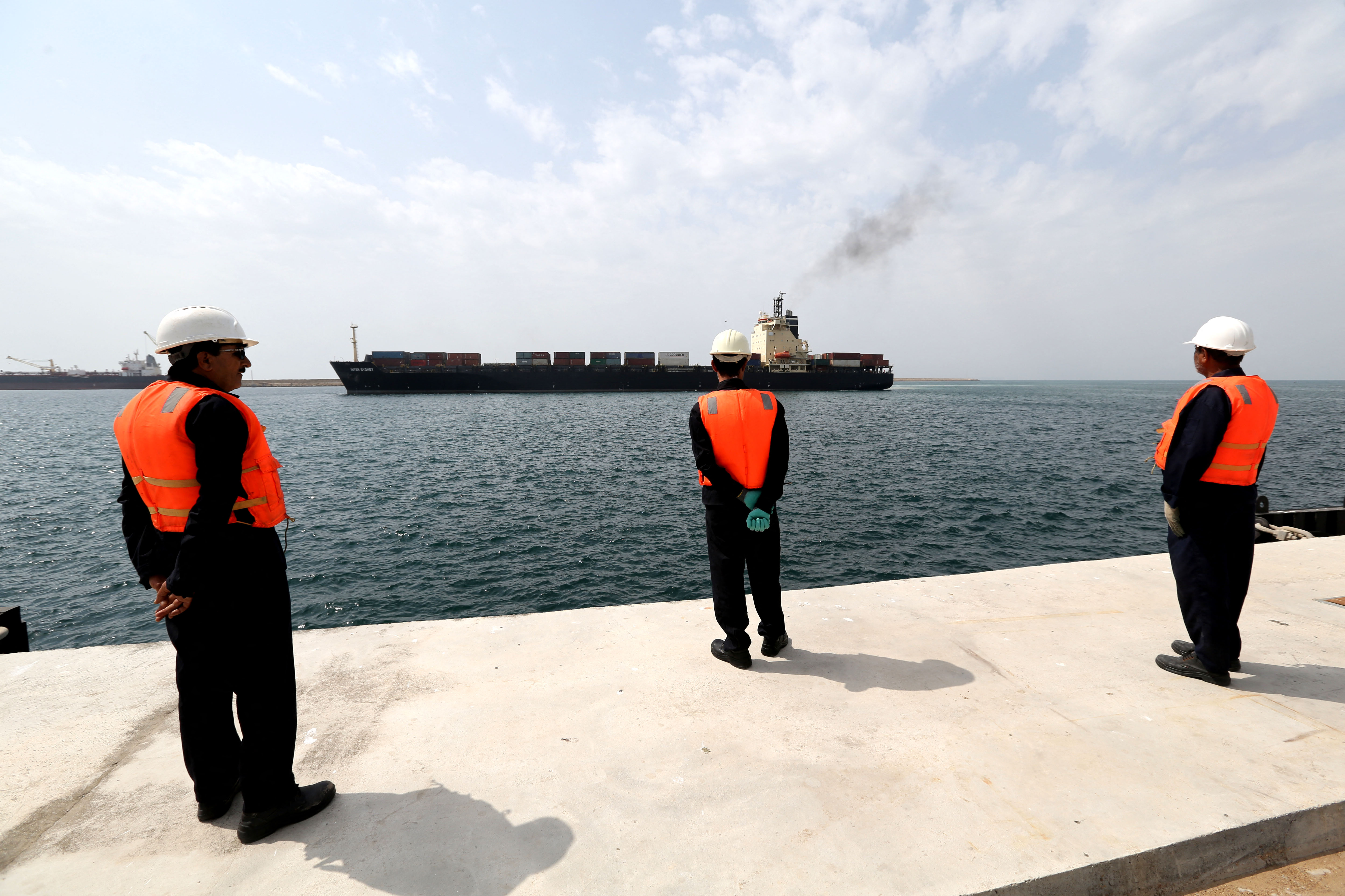 Workers at Chabahar Port