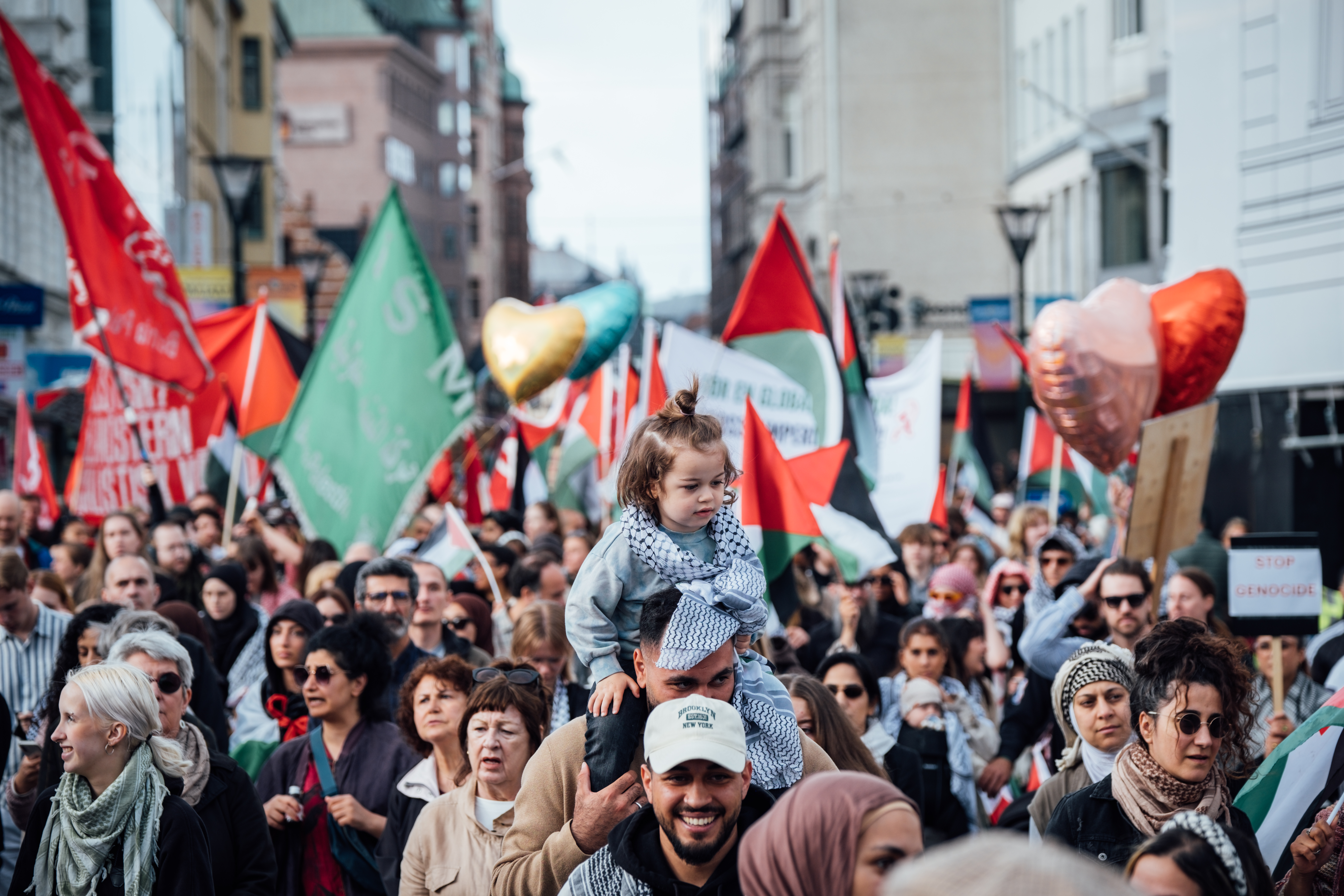 Thousands of pro-Palestine protesters march through the streets of Malmo, May 11, 2024