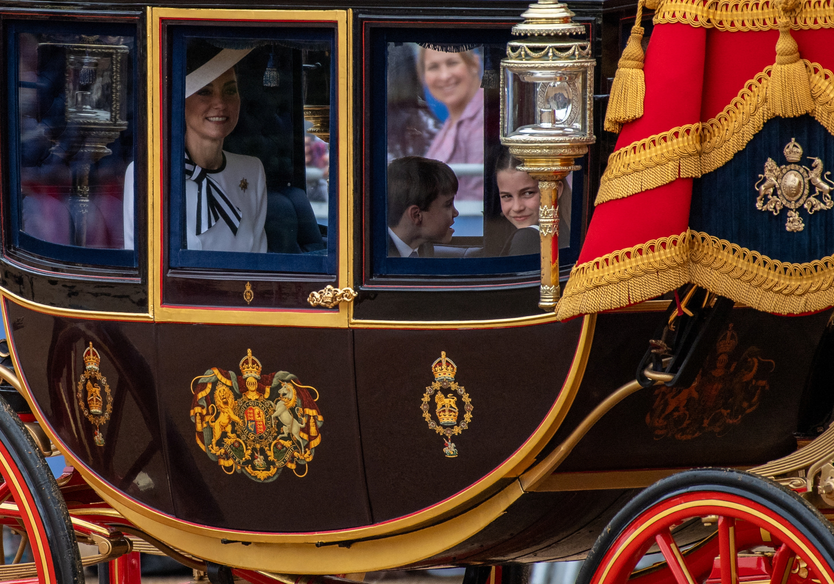 Catherine arrives for the ‘Trooping the Colour’ parade that honours King Charles