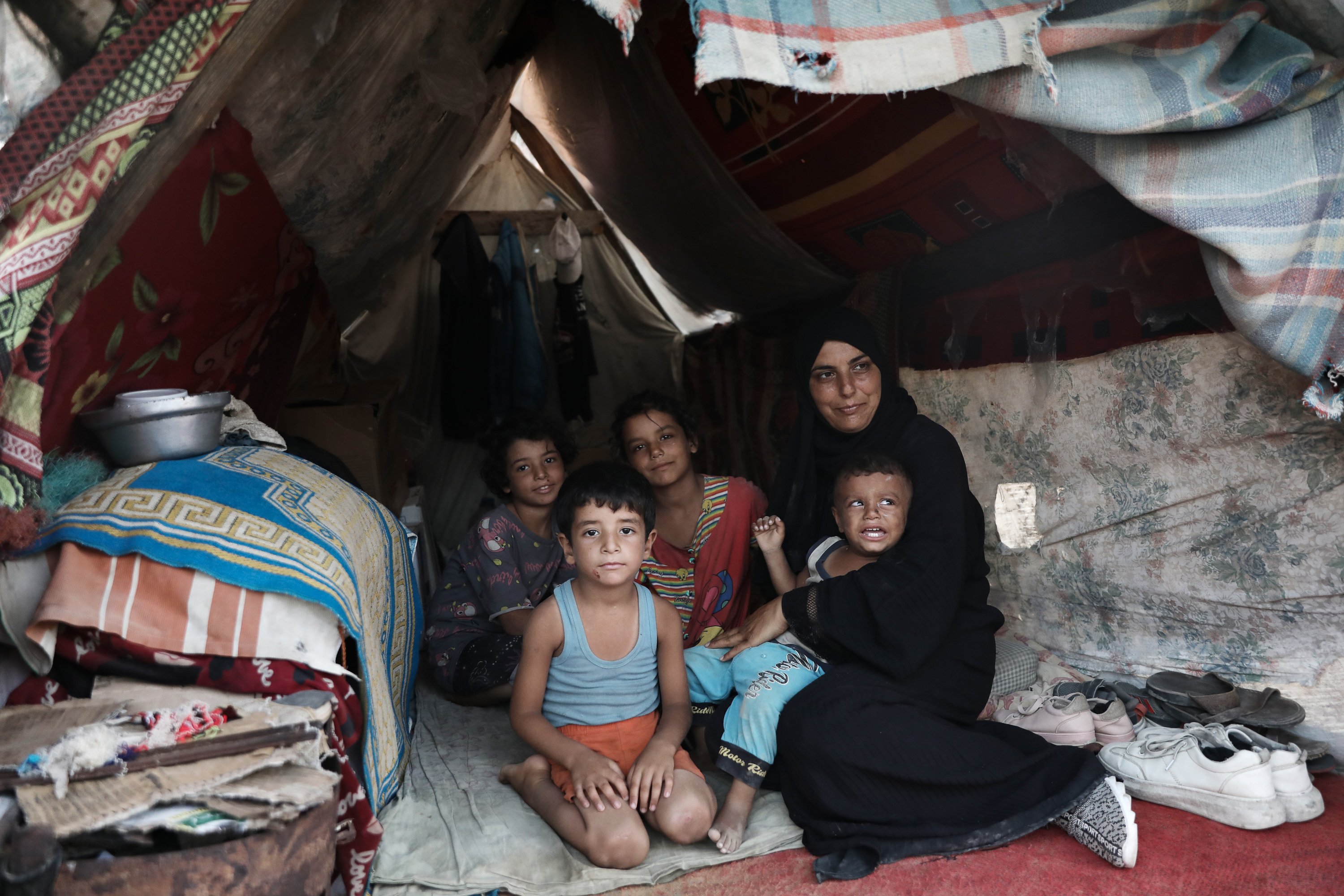 Heba Sheikh Khalil, 38, a mother of eight, was displaced with her family from Gaza City and are now in the Nuseirat refugee camp