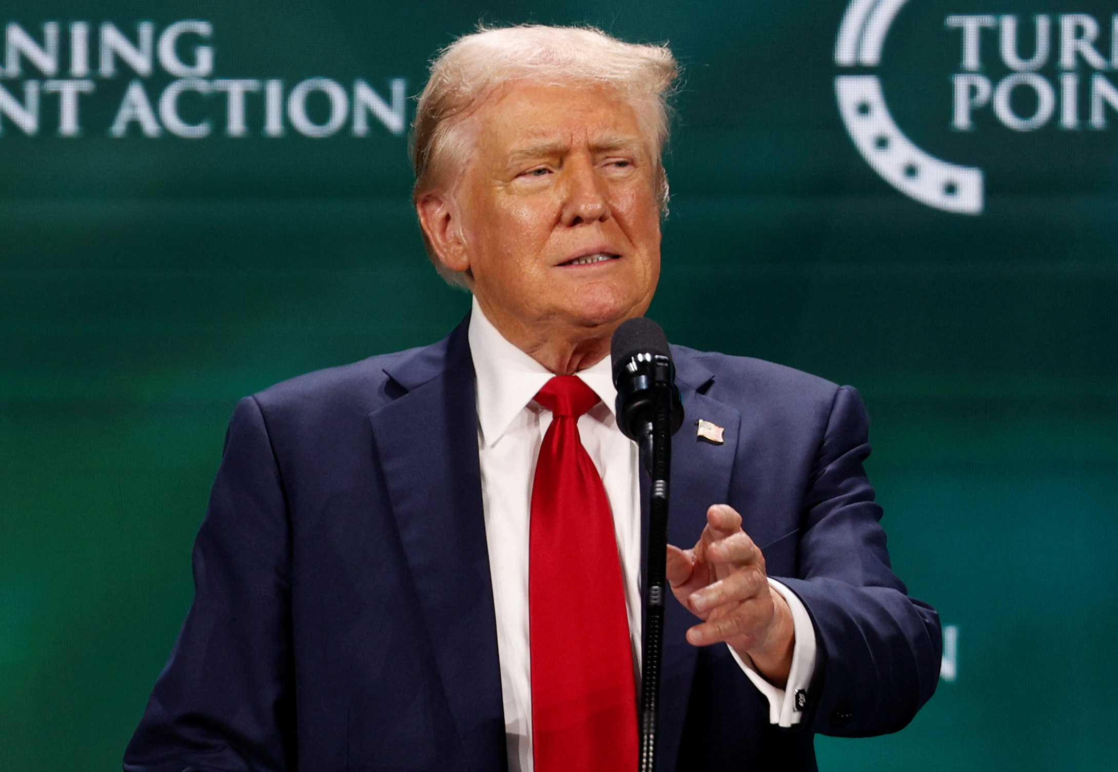 Trump speaks at an event