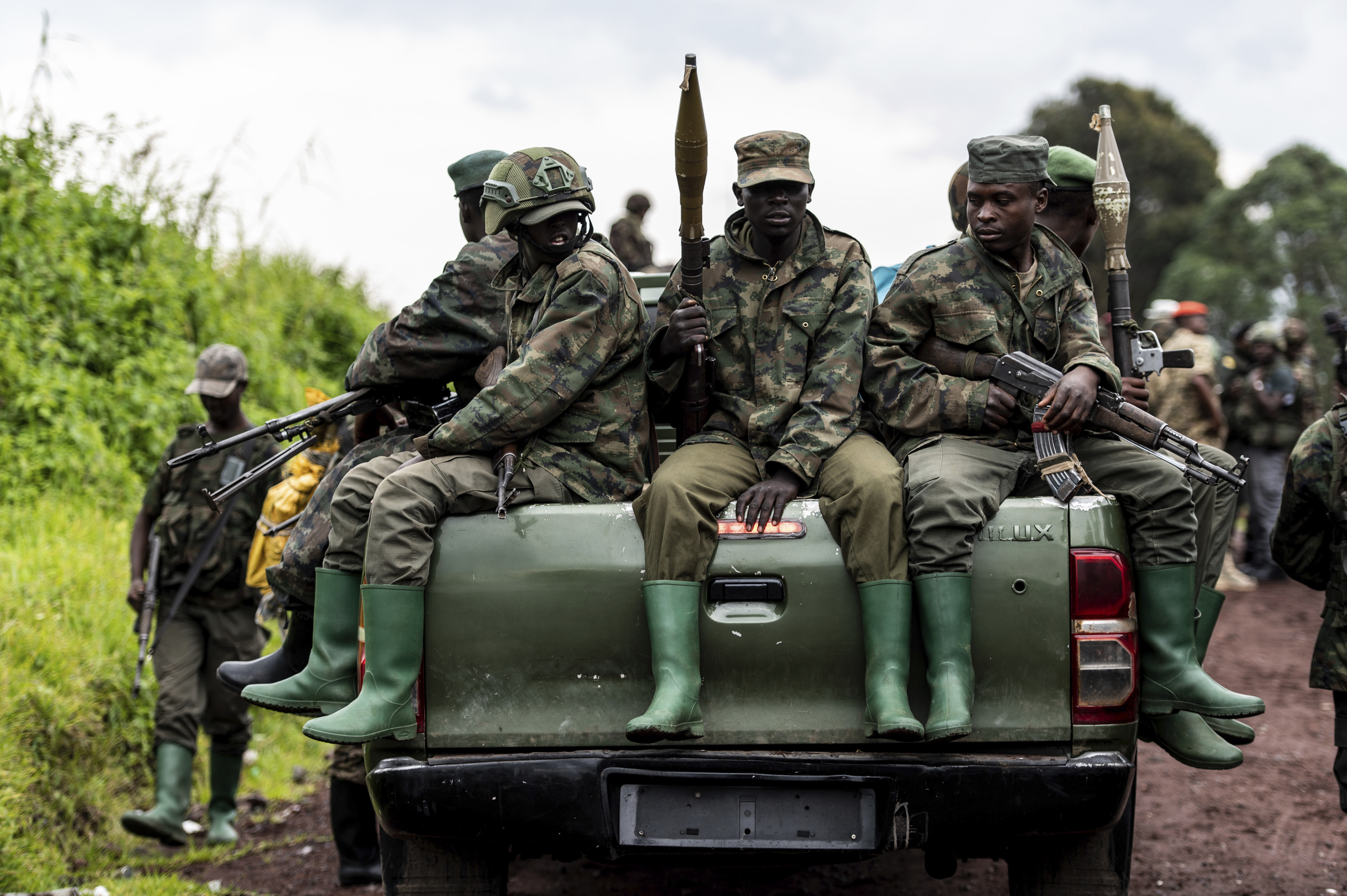 M23 rebels near the town of Kibumba, in eastern DRC, in December 2022