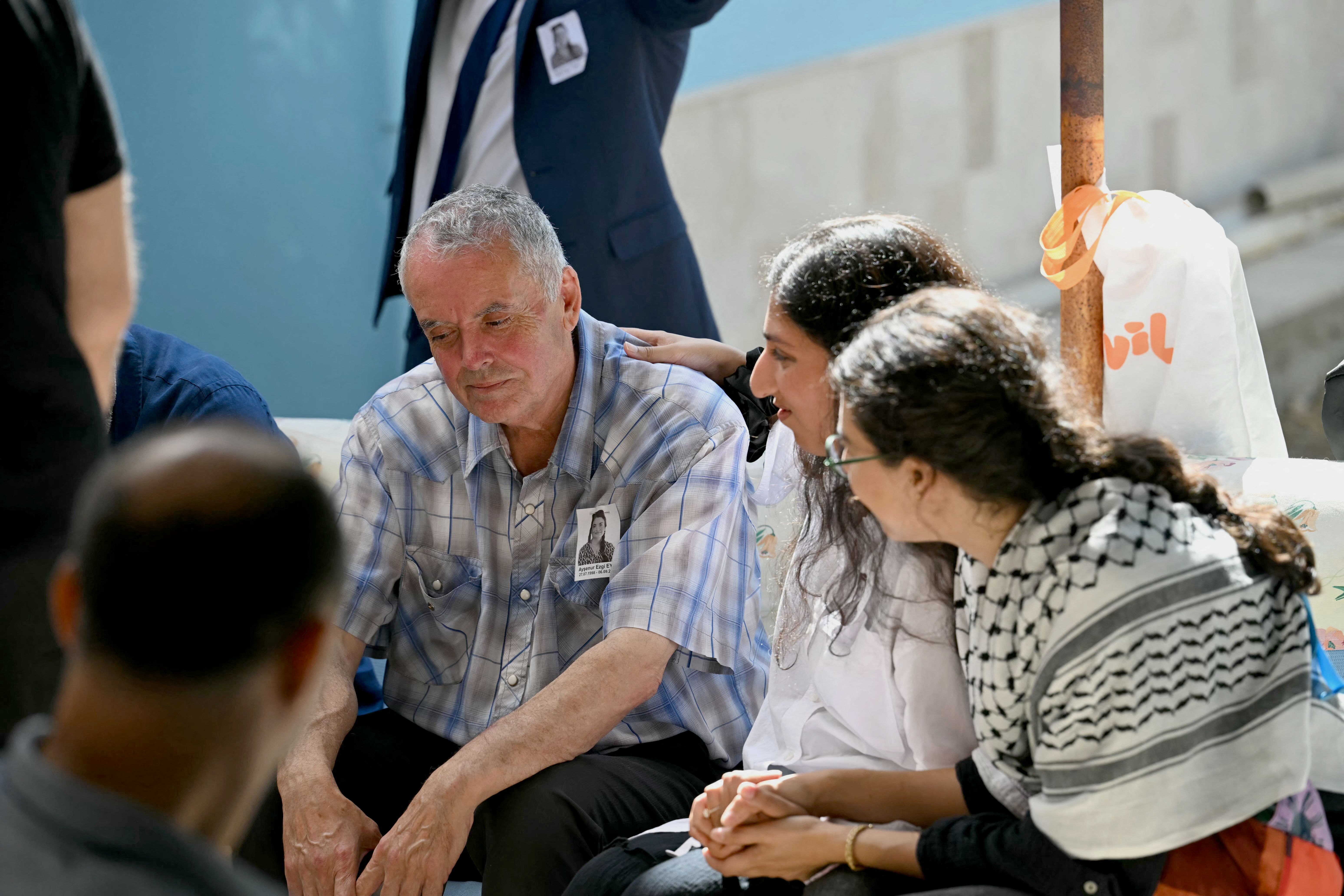 Mehmet Suat Eygi, the father of slain activist Aysenur Ezgi Eygi, mourns at the family’s home in Didim