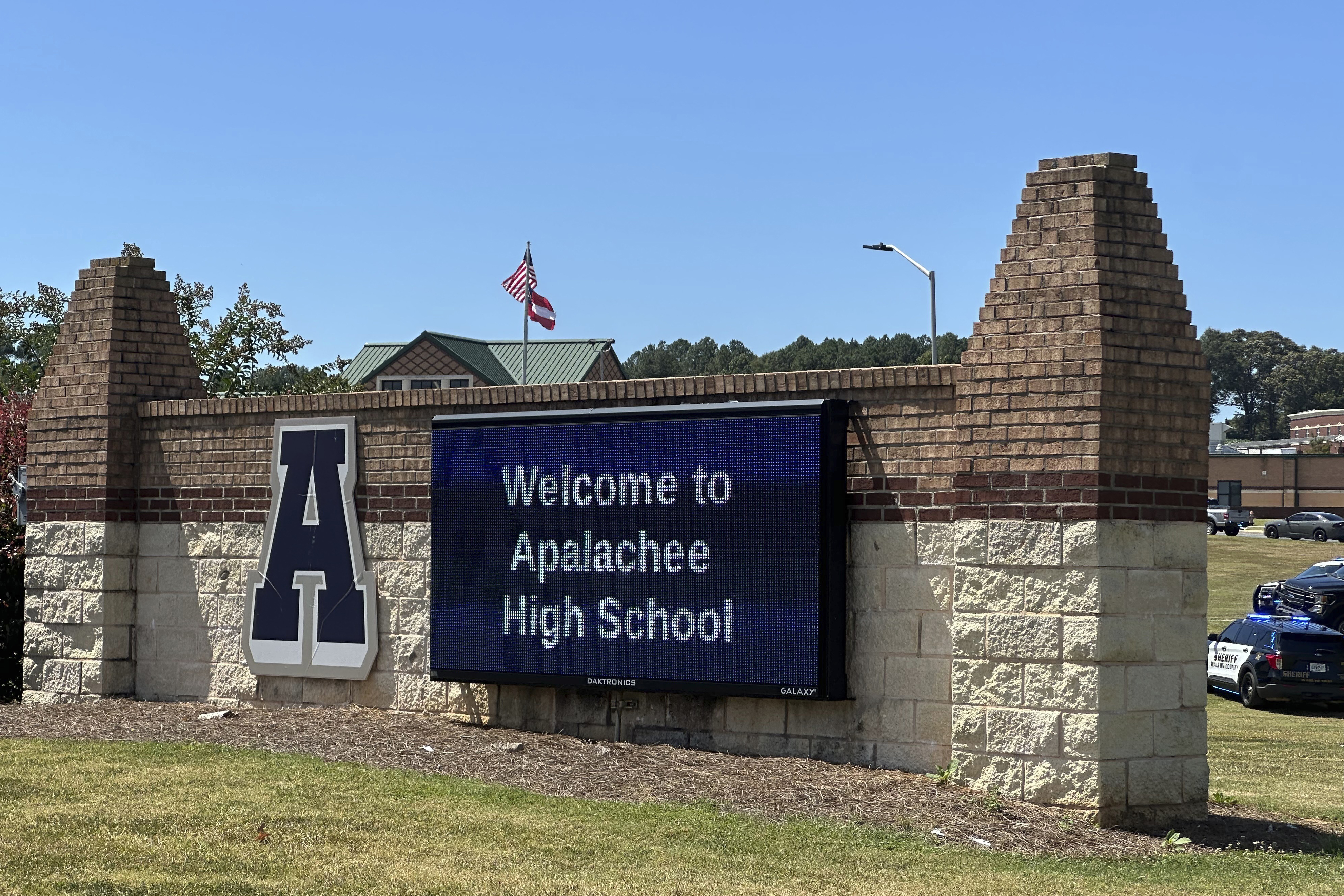 Law enforcement arrives at Apalachee High School in Winder, Georgia, on September 4