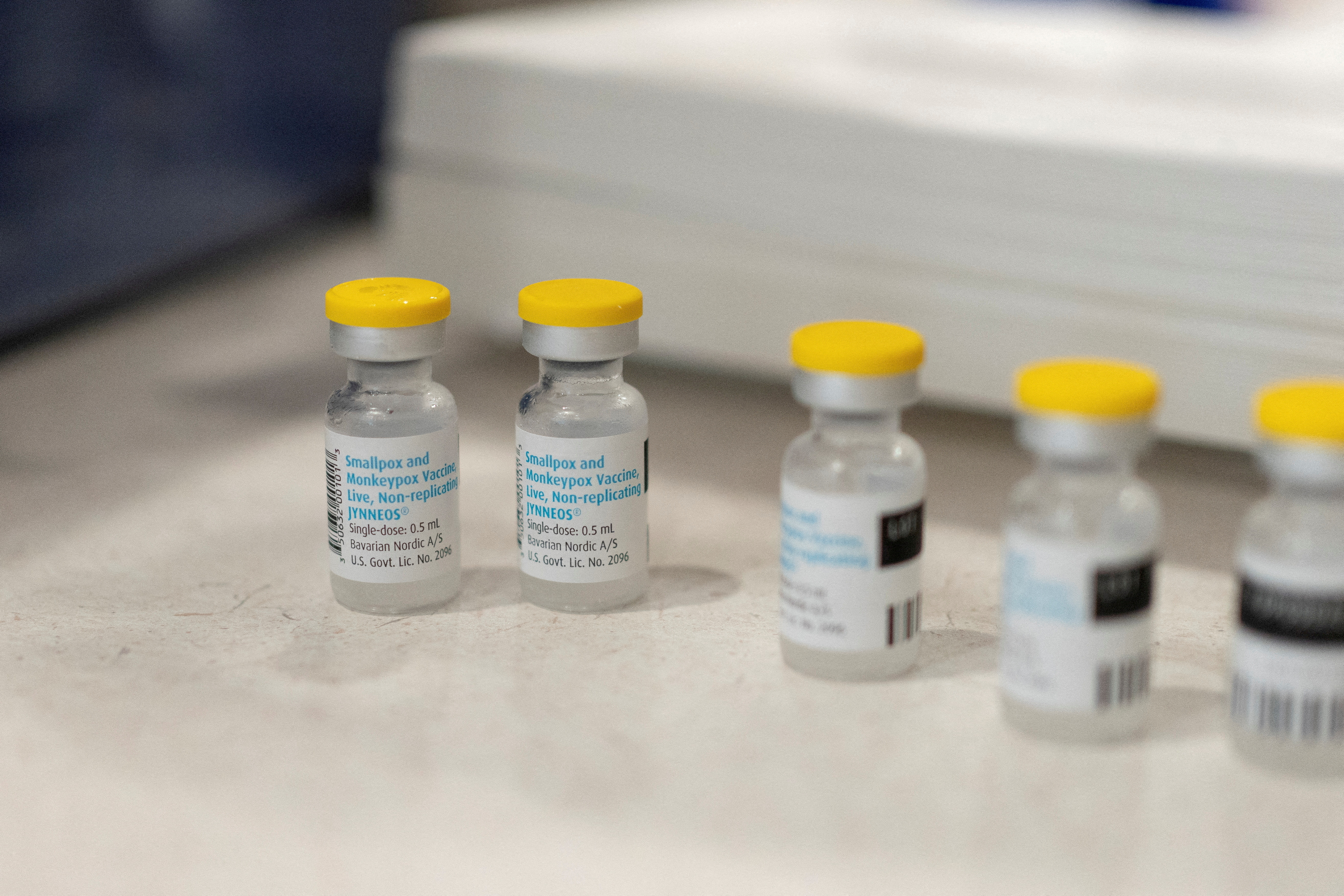 Vials of the JYNNEOS smallpox and monkeypox vaccine