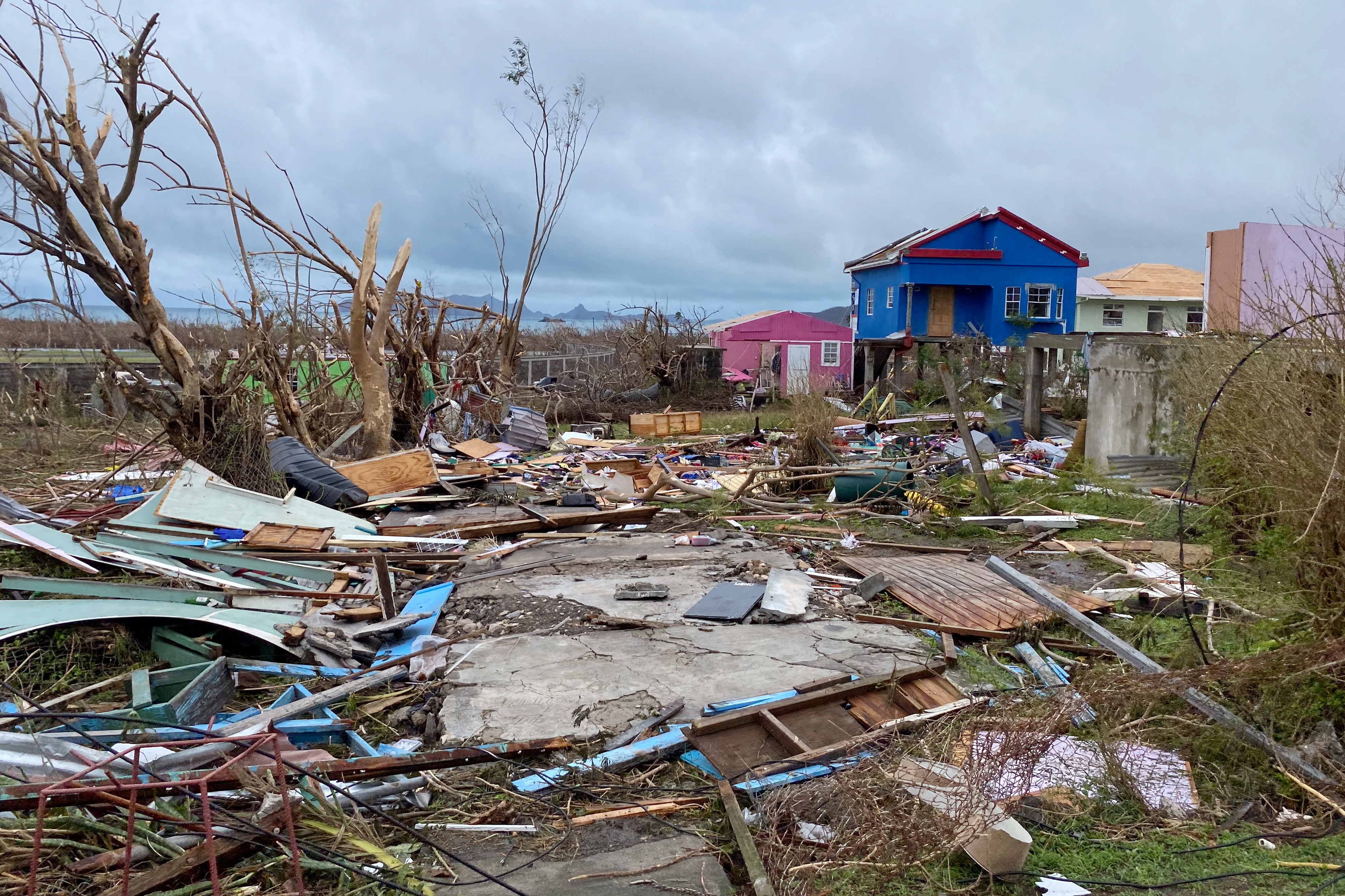 Debris lies around the foundation of a destroyed house after the passage of Hurricane Beryl, on the island of Carriacou, Grenada July 3, 2024. REUTERS/Arthur Daniel MANDATORY CREDIT