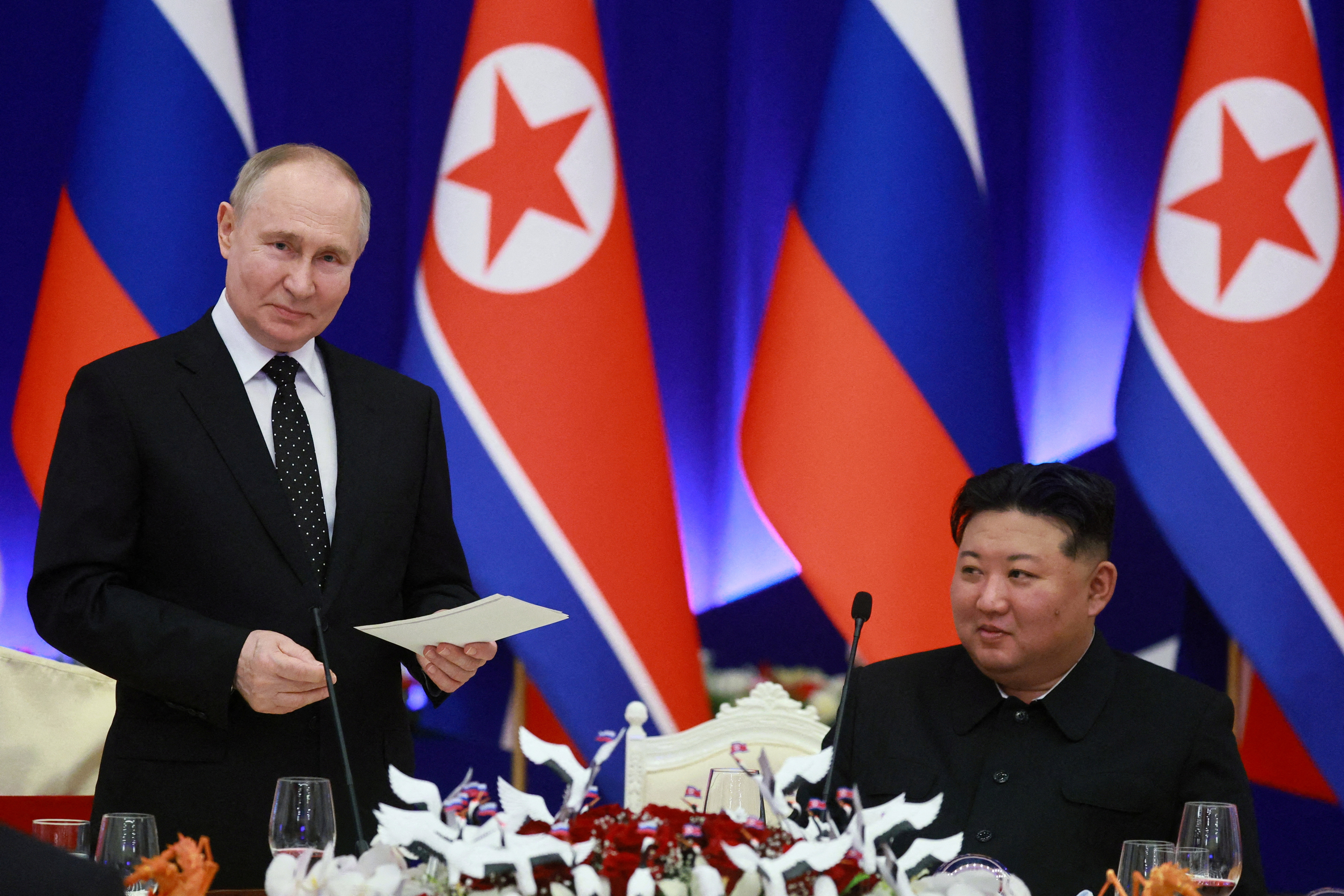 Russia's President Vladimir Putin and North Korea's leader Kim Jong Un