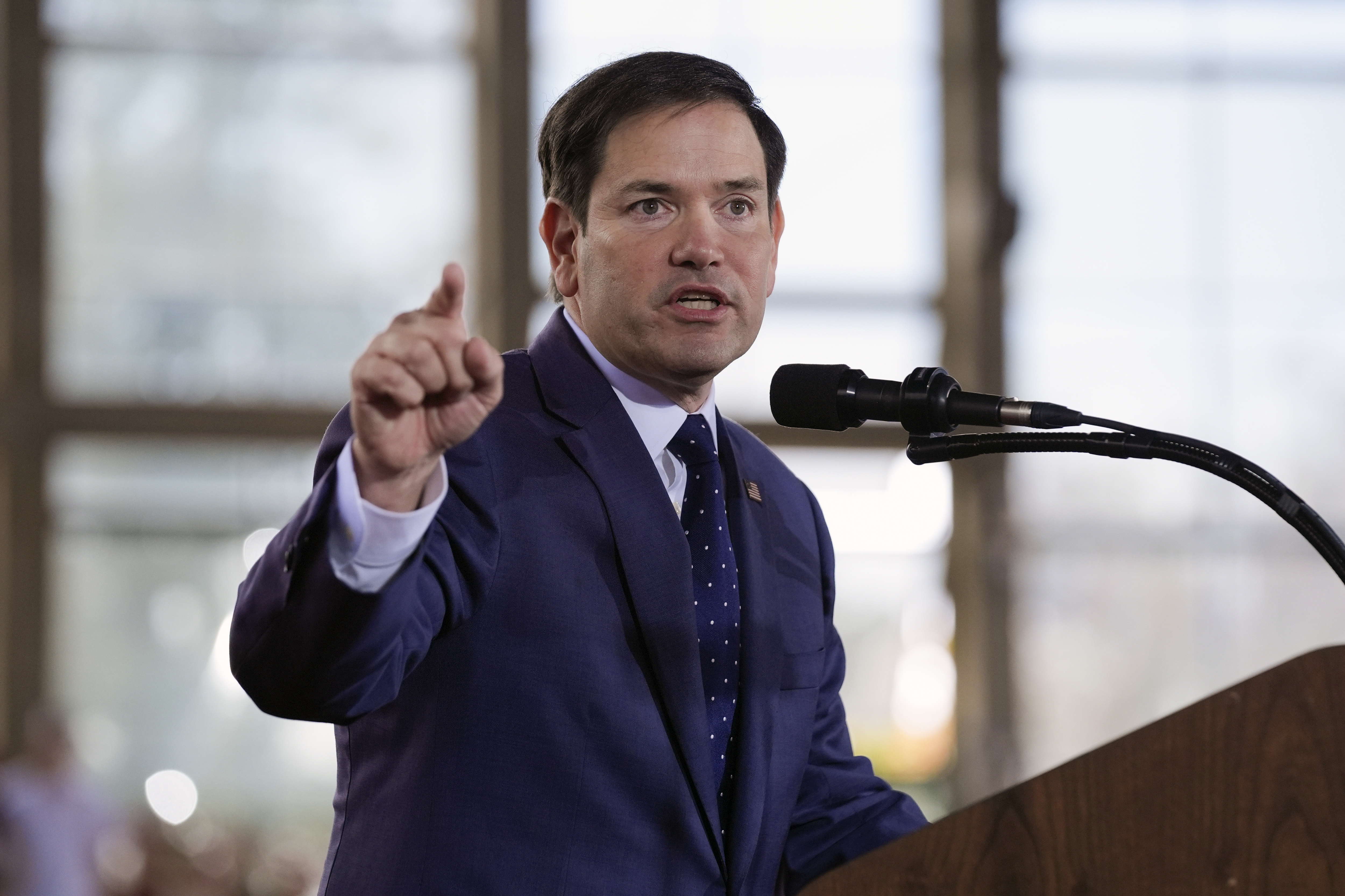 Senator Marco Rubio speaks during a campaign rally for Donald Trump in Raleigh, North Carolina on November 4, 2024