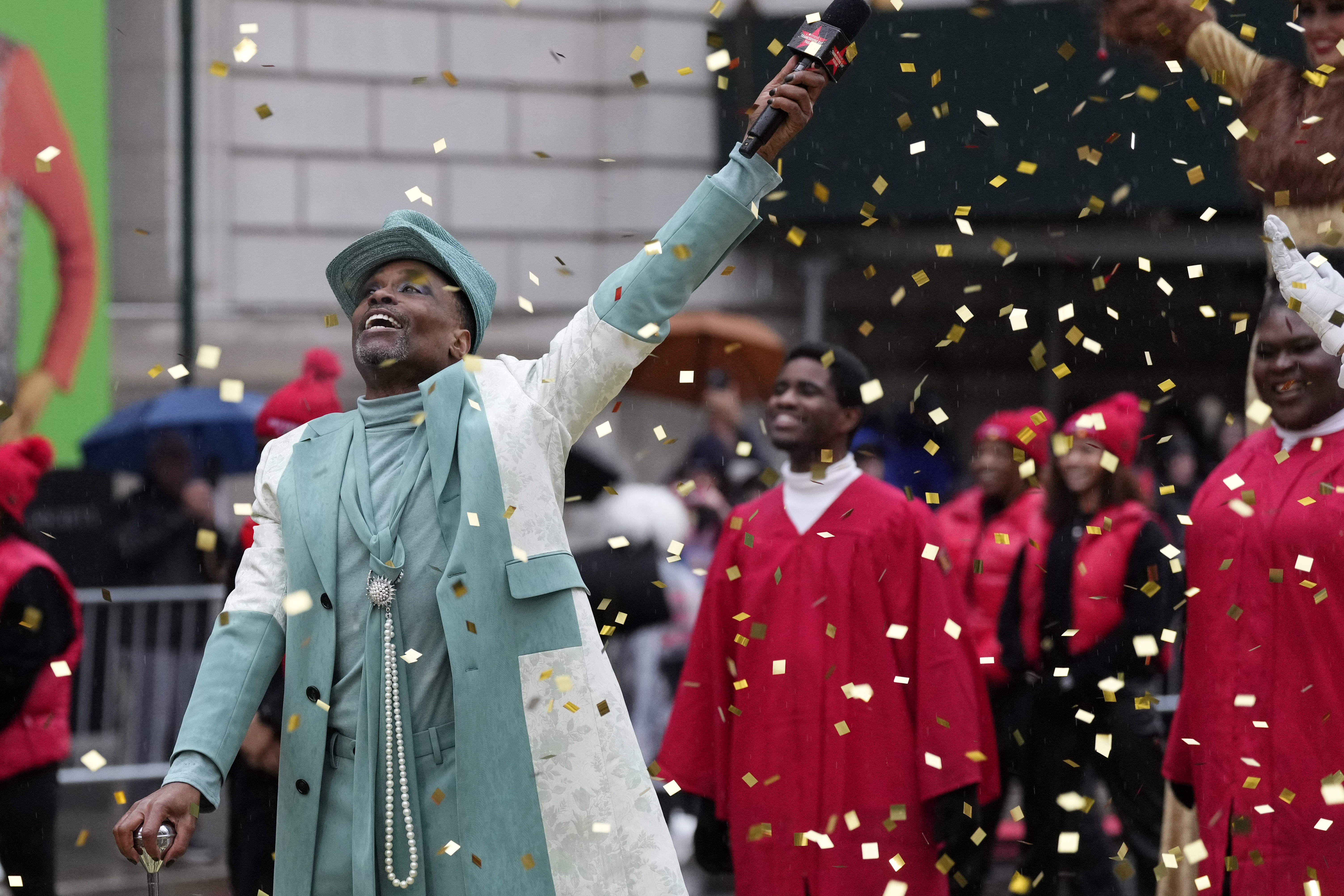 Billy Porter amid confetti