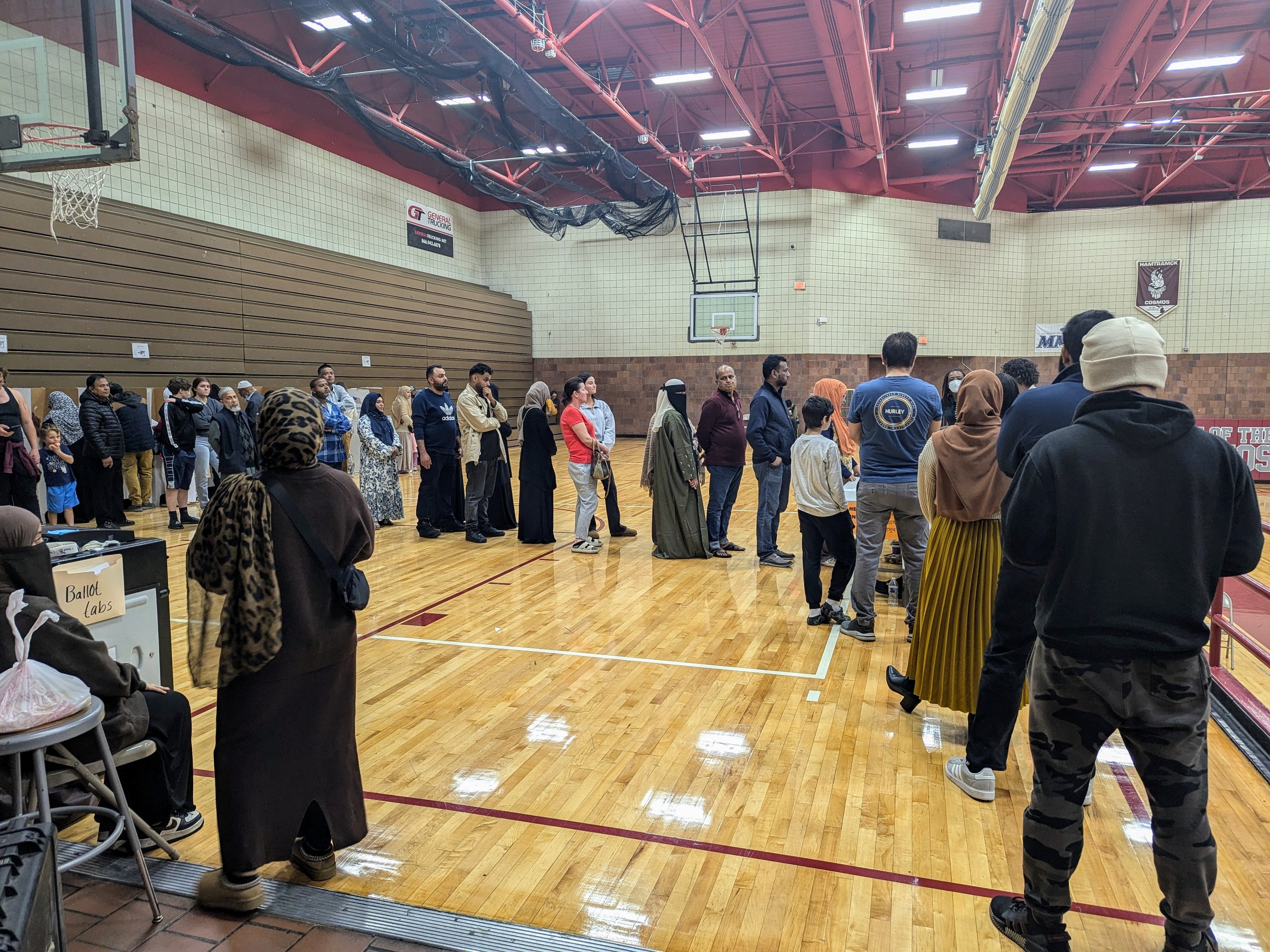 Voters line up