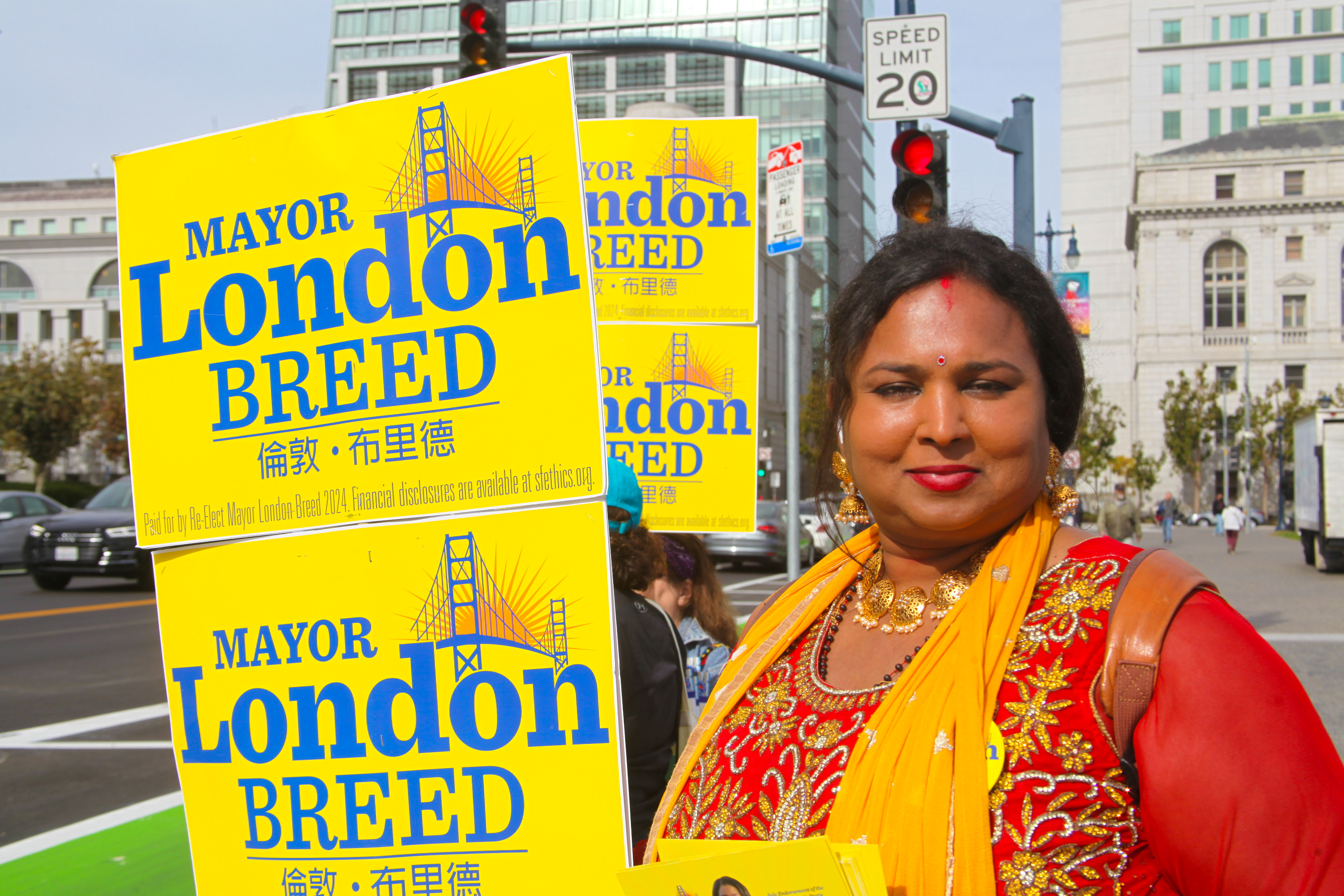Anjali Rimi campaigned on election day to support incumbent Mayor London Breed