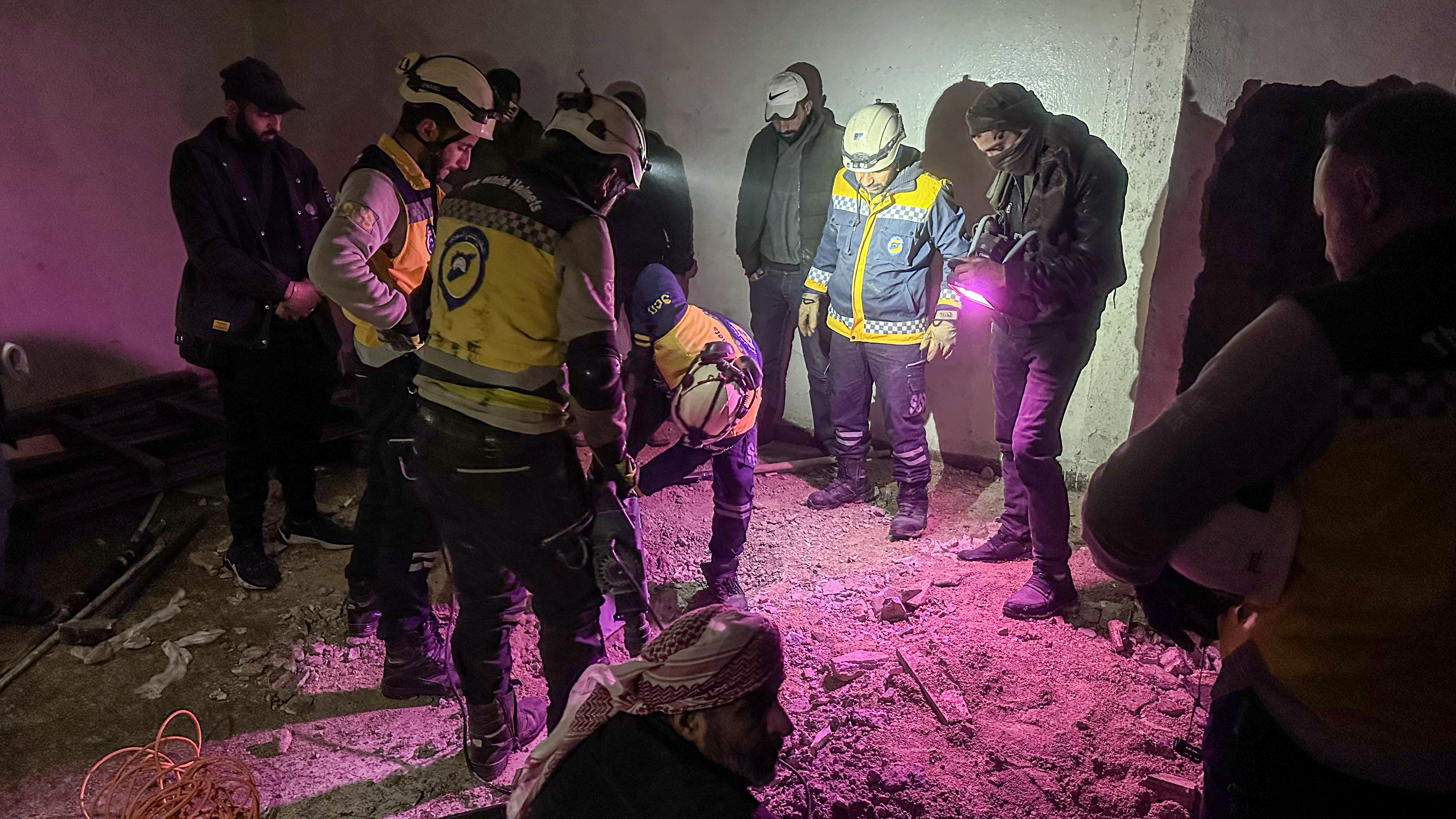 DAMASCUS, SYRIA - DECEMBER 9: Teams continue to investigate allegations of a secret compartment in Sednaya Military Prison after armed groups, opposing Syria's Bashar al-Assad regime take control in Damascus, Syria on December 9, 2024. ( Bekir Kasım - Anadolu Agency )