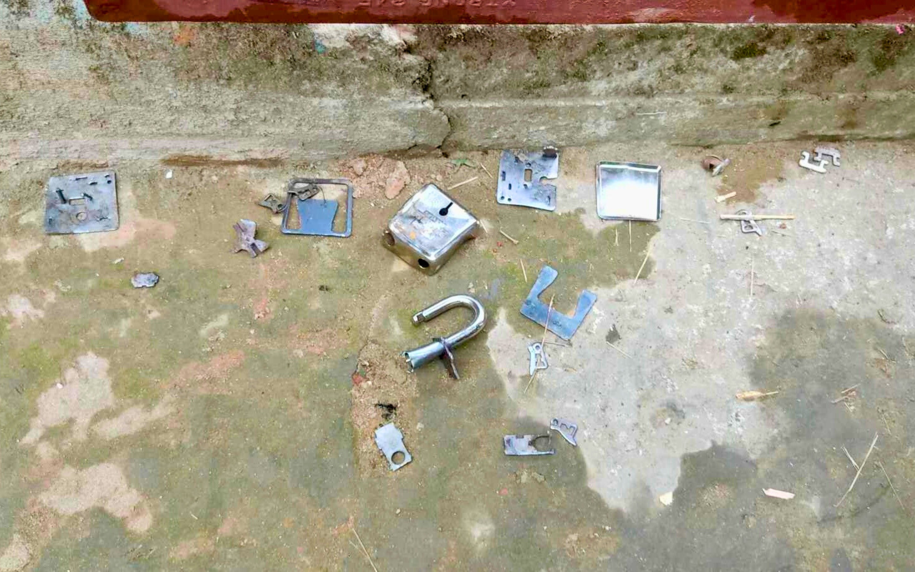 The locks of a house door were broken by the mob that rampaged through Dowarabazar and neighbouring communities