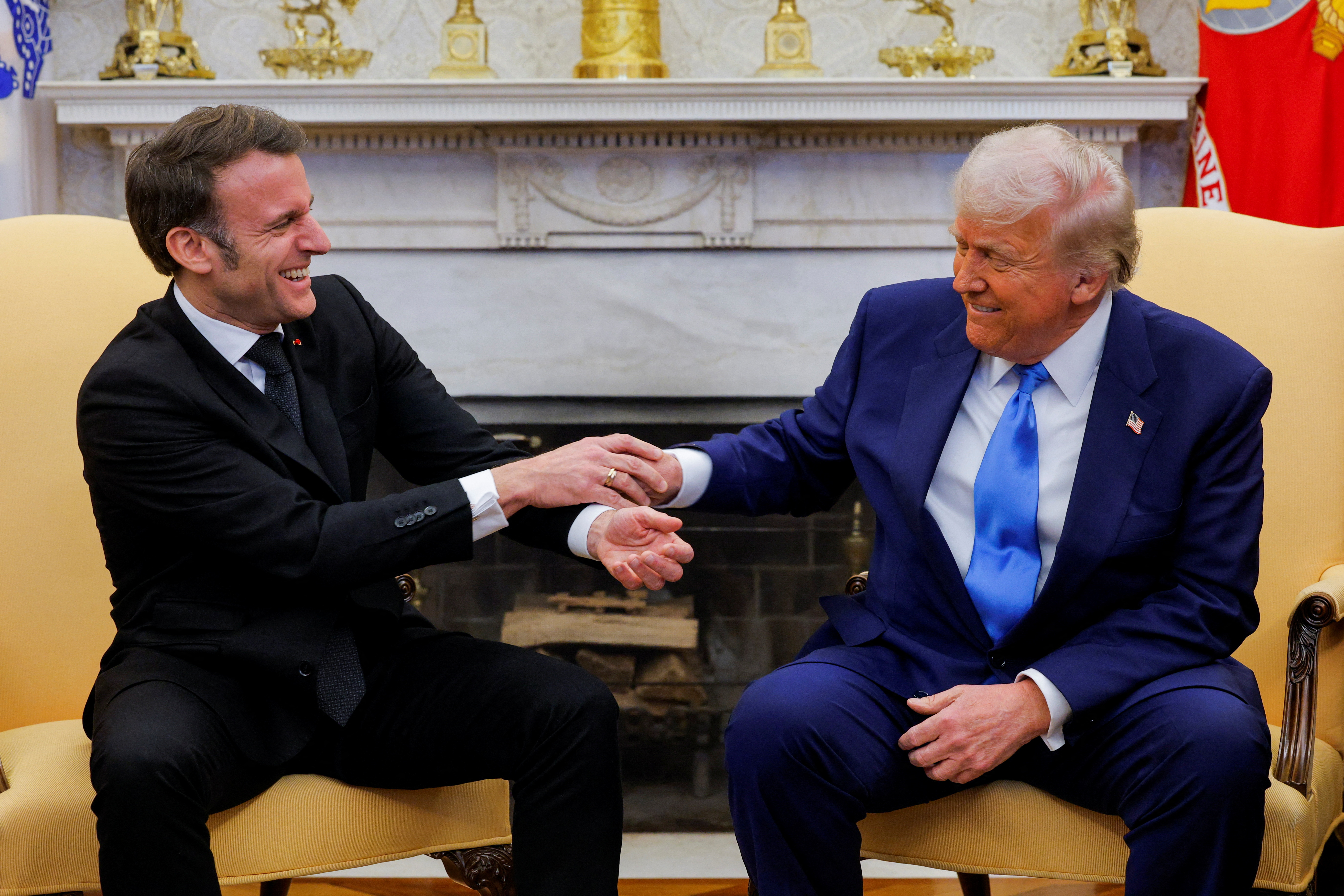 Macron and Trump in the Oval Office
