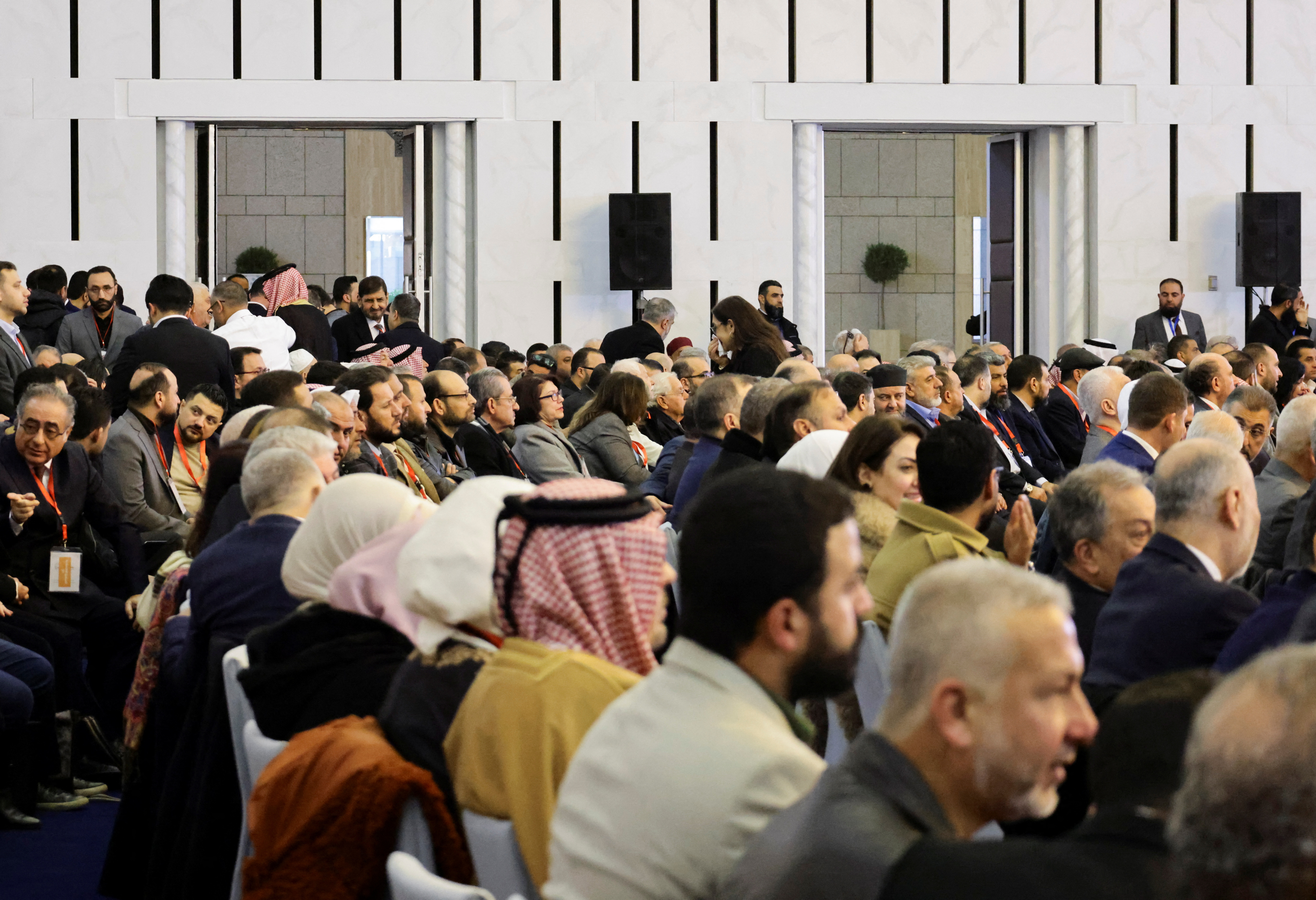 Attendees gather during a national dialogue