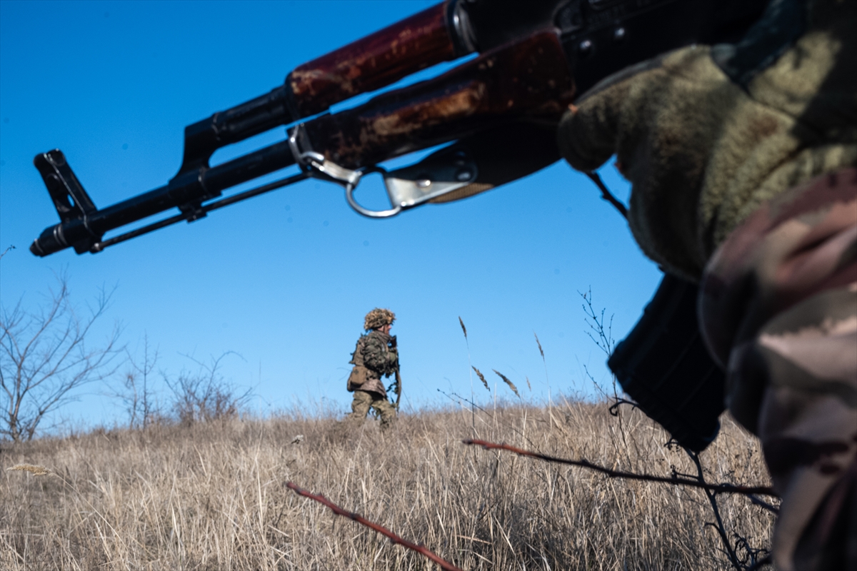 OKROVSK, UKRAINE - FEBRUARY 13: Ukrainian soldiers of the 93rd Brigade attend the combat drills outside of the Pokrovsk, Ukraine on February 13, 2025. Photojournalist:Wolfgang Schwan