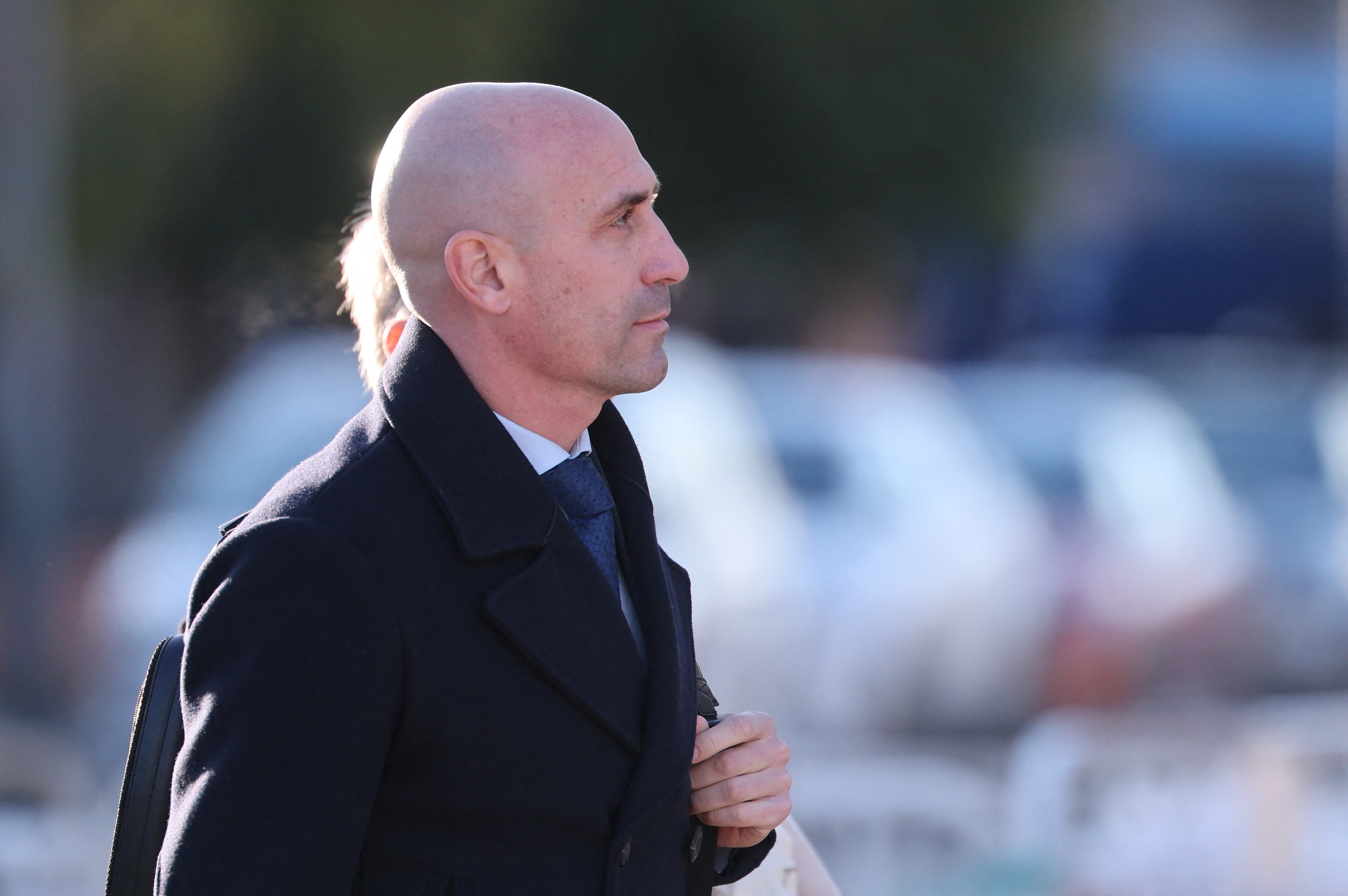 Luis Rubiales arrives at court.