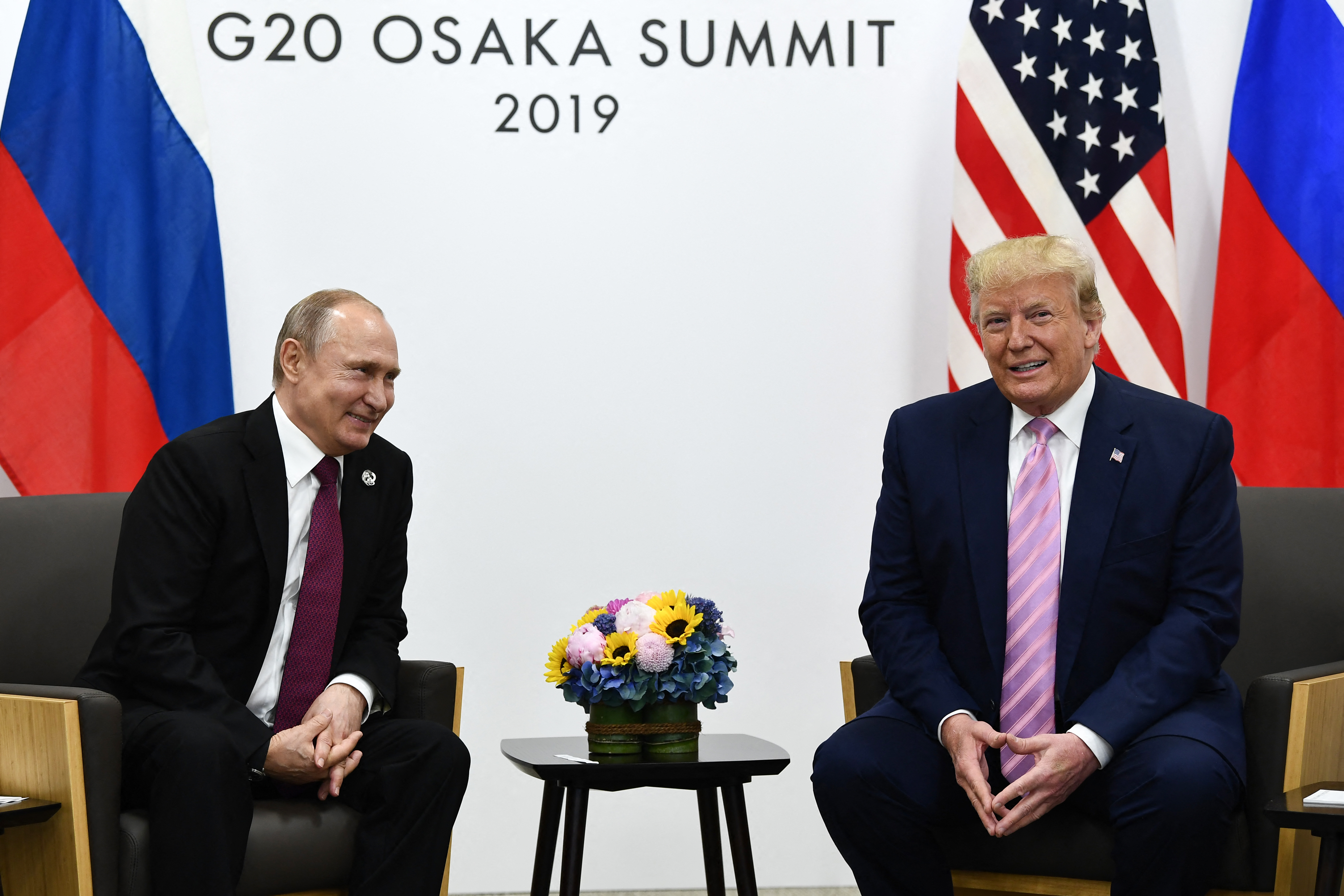 Trump and Putin during a G20 summit in Osaka