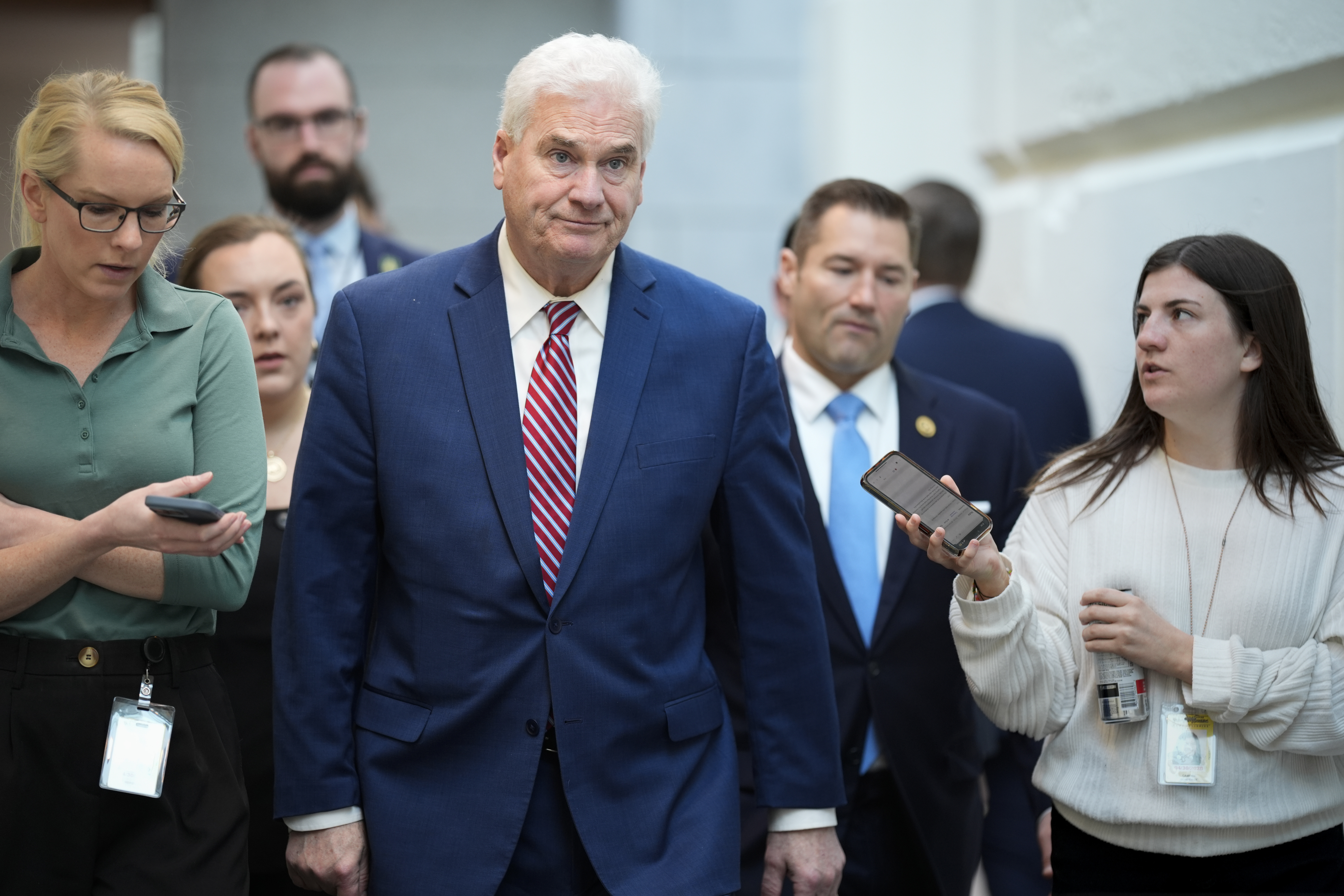 House Majority Whip Tom Emmer is seen at the US Capitol, in Washington, DC, the United States